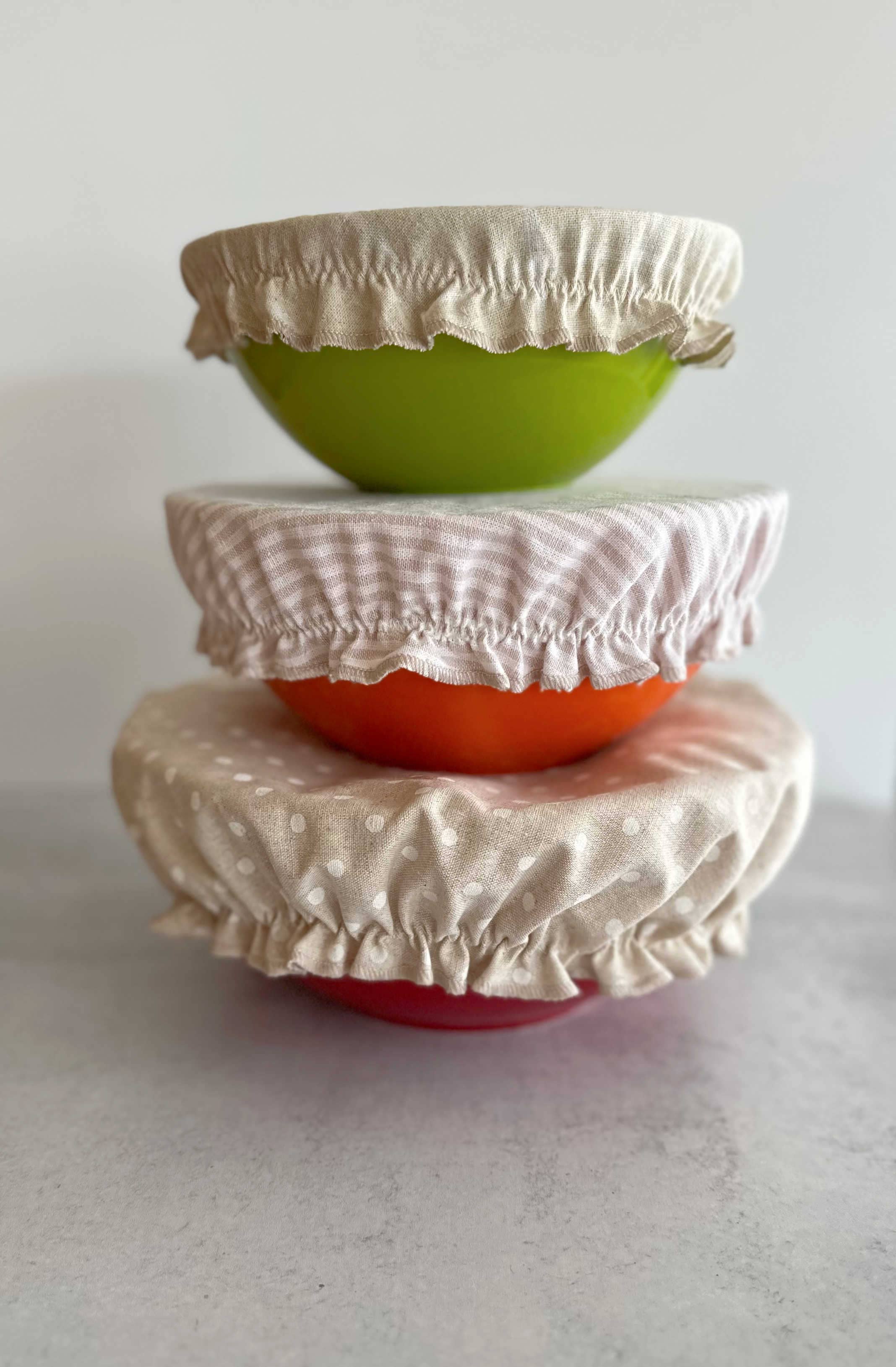Everyday Reusable Fabric Bowl Covers- set of three