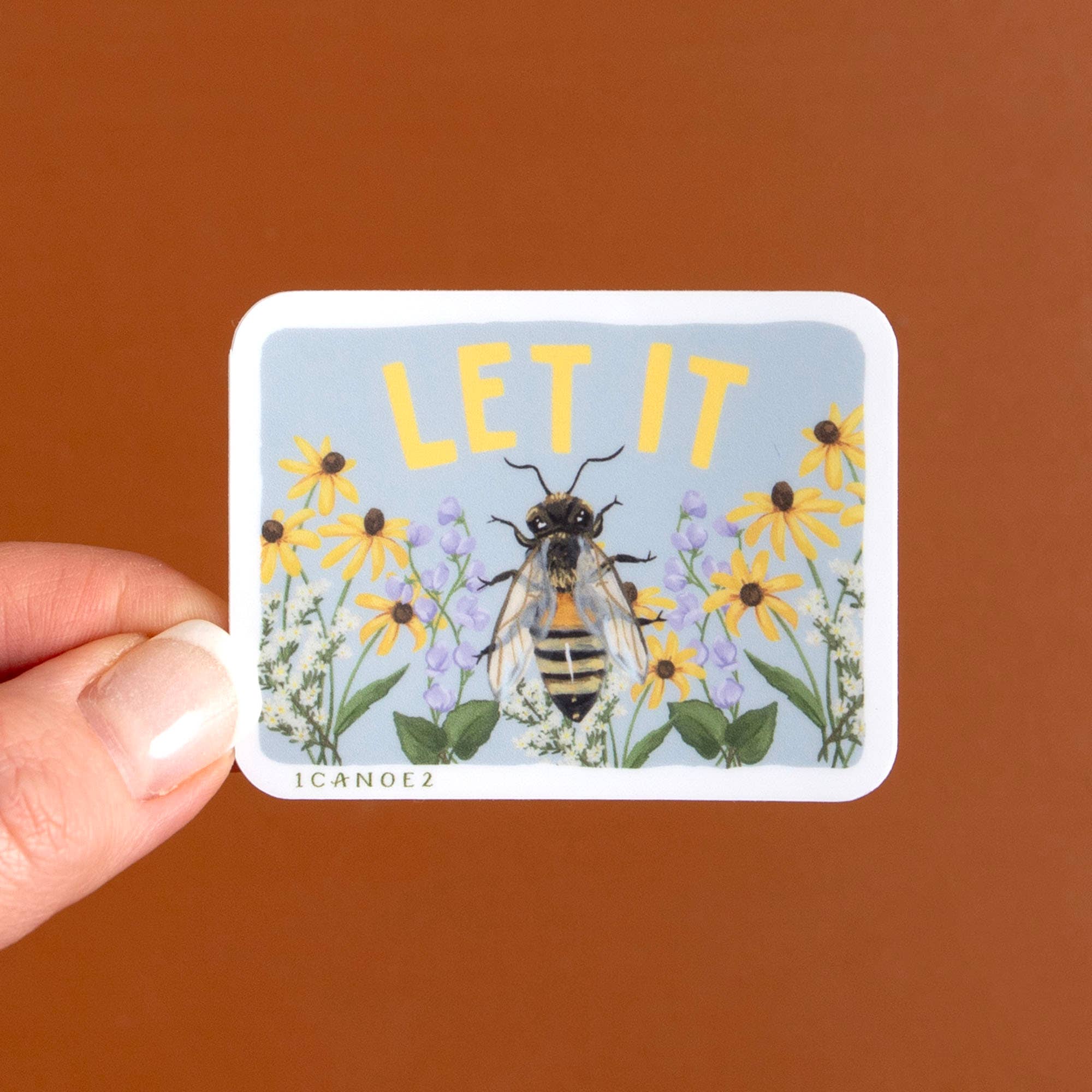 Let it Bee decal sticker with honeybee illustration