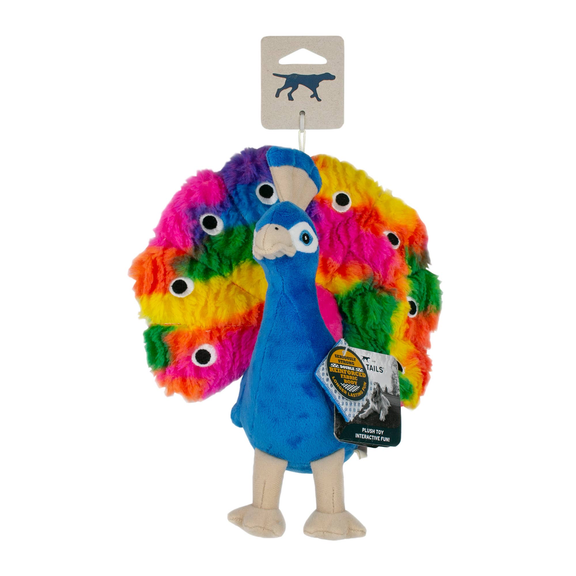 Tall Tails Peacock with Squeaker side view