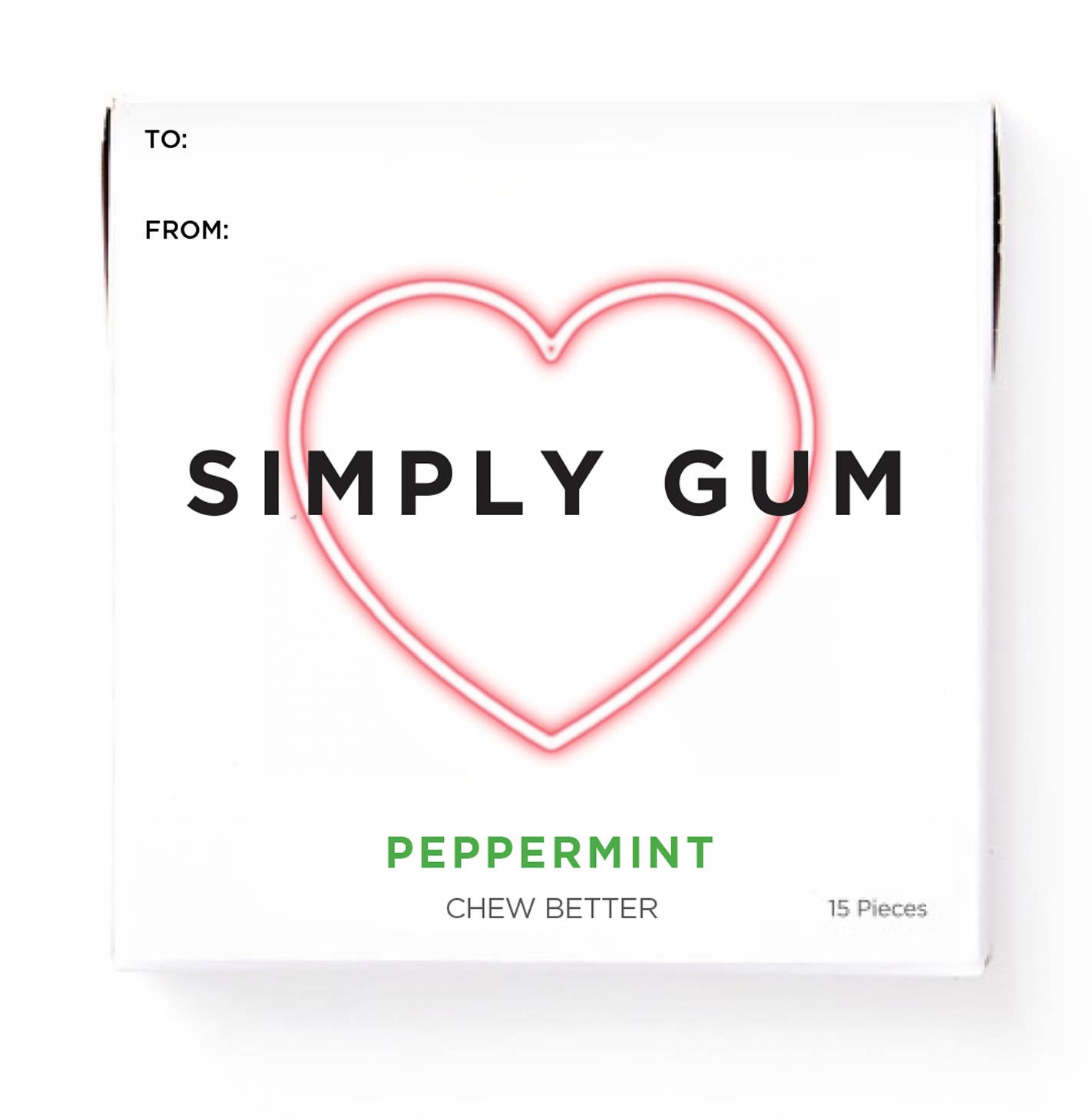 Heart Box Peppermint Gum - Natural + Plastic-Free