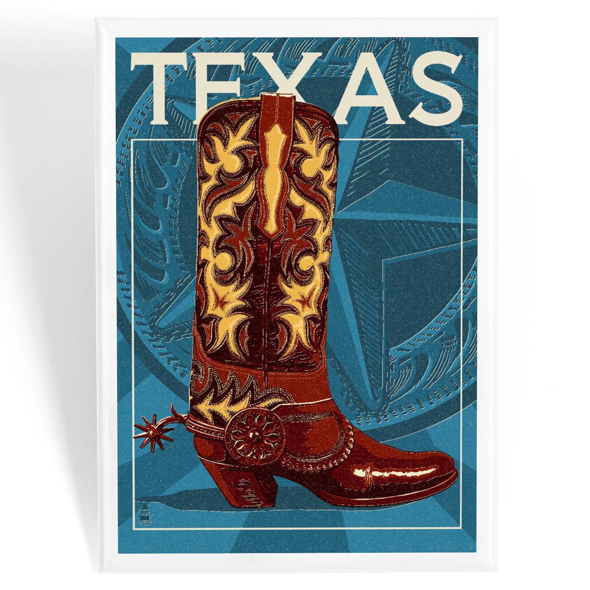 MAGNET Texas, Cowboy Boot, Letterpress