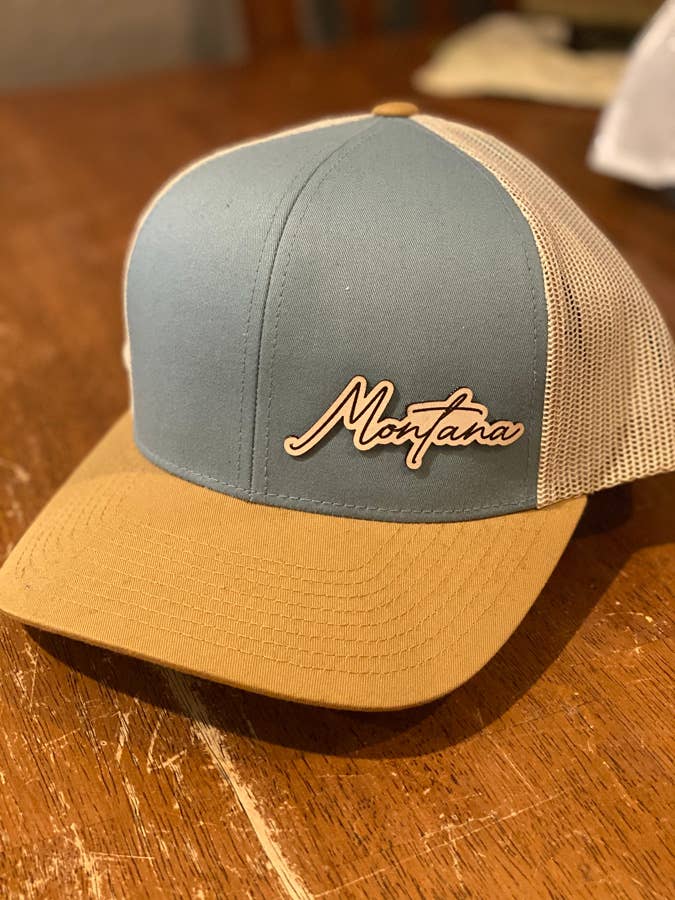 Simply Montana customizable leather patch hat side view