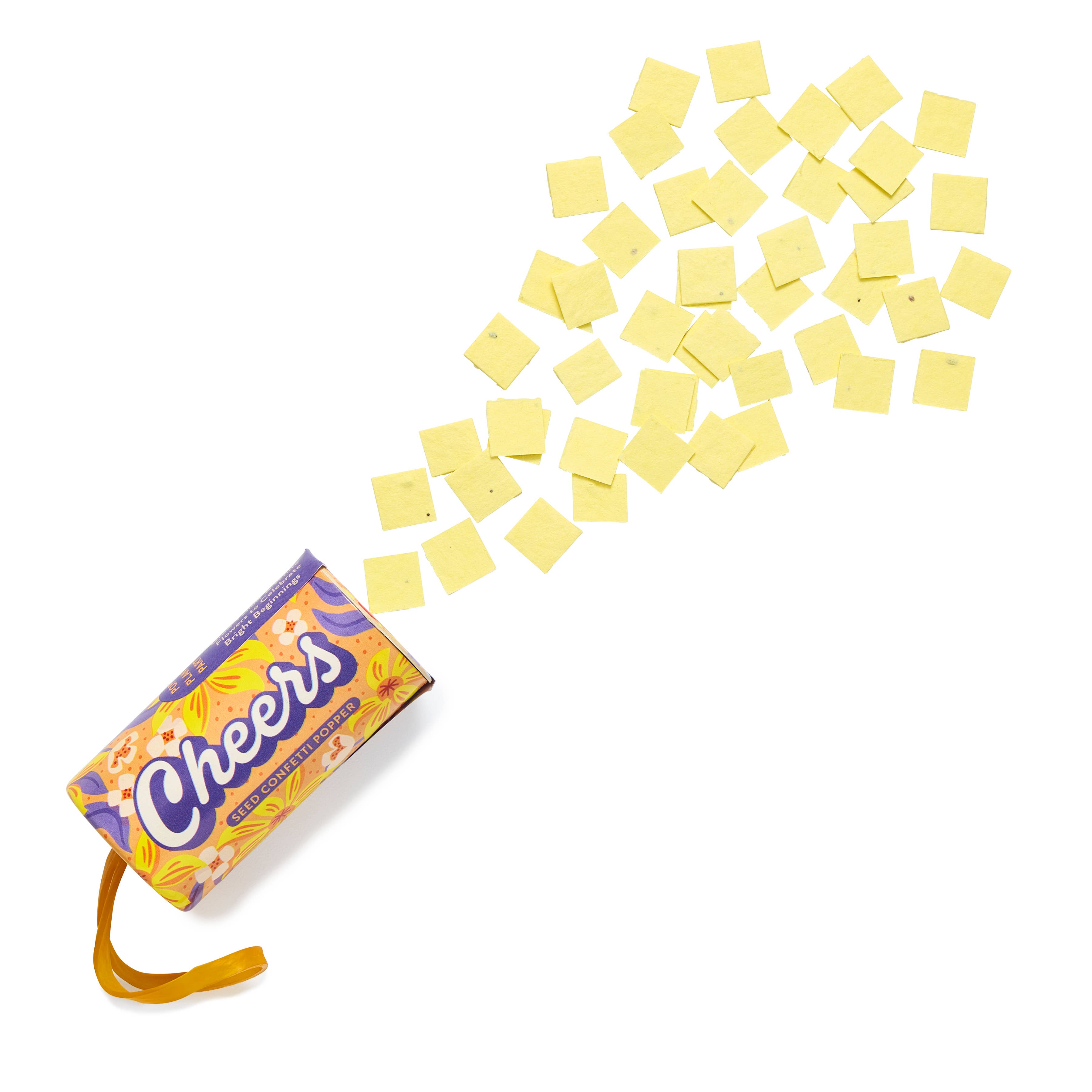 Seed Confetti Popper showing colorful seed confetti inside