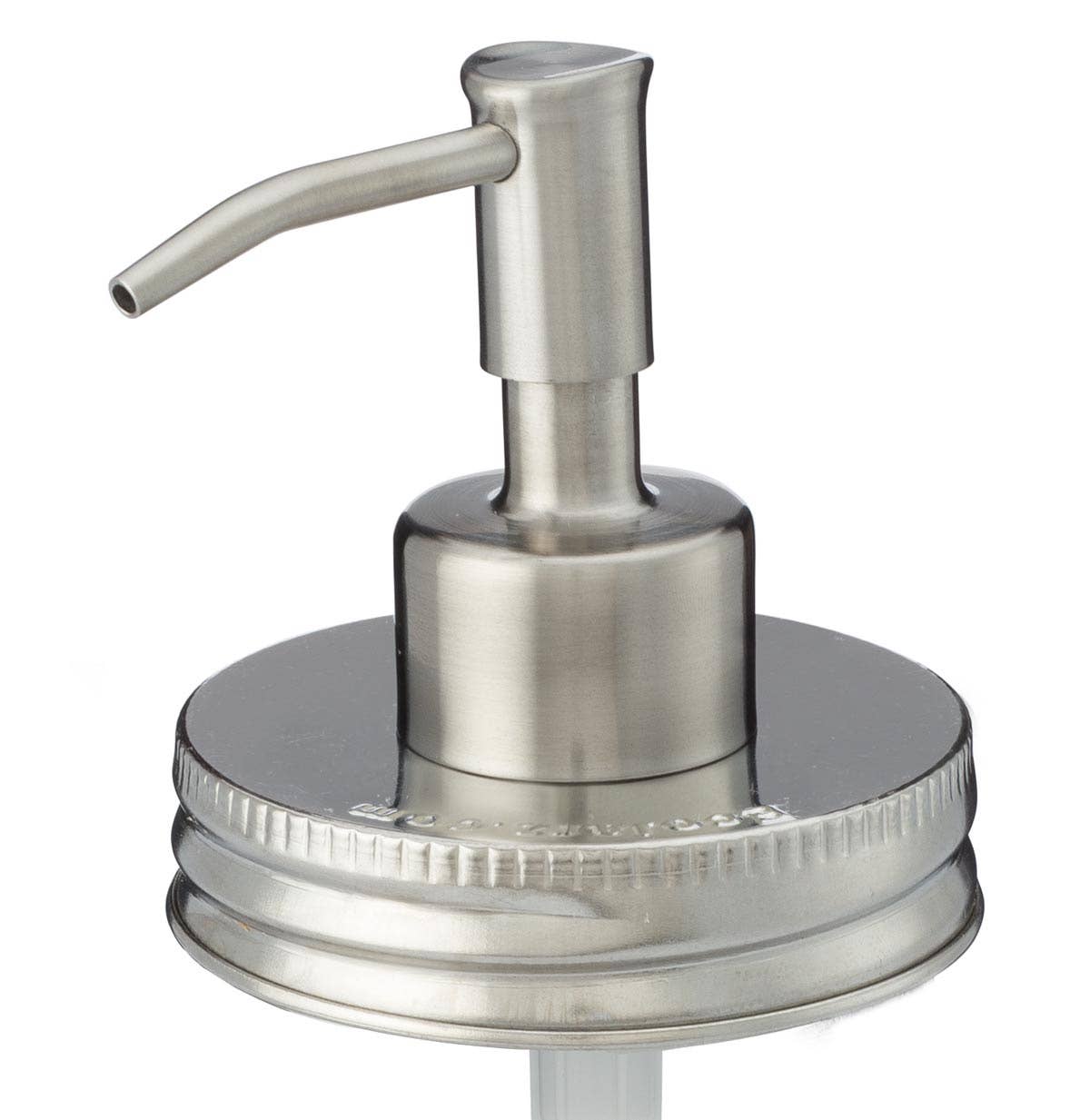 Mason jar soap dispenser lid in stainless steel
