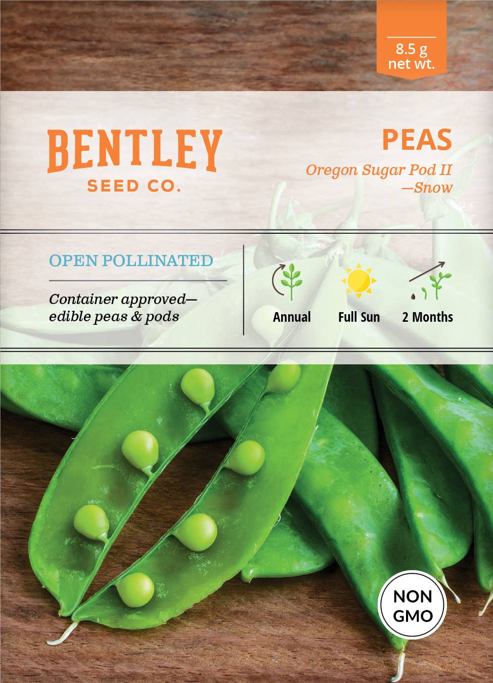 Pea Oregon Sugar Pod seed packet