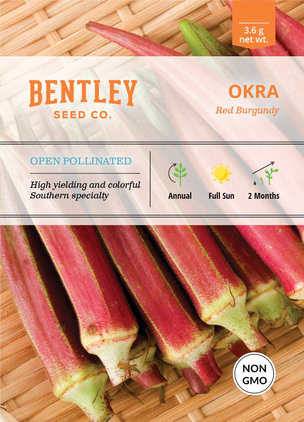 Brim Seed Co Red Burgundy Okra seed packet