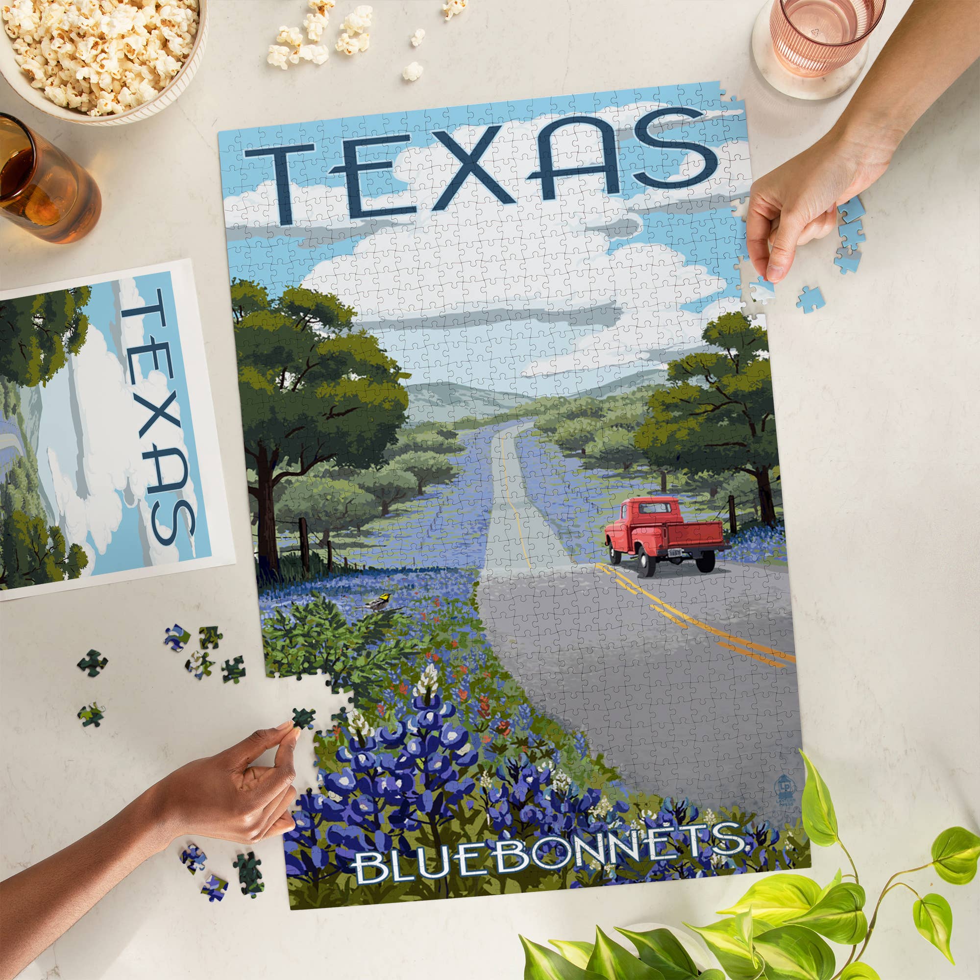 1000 PIECE PUZZLE Texas, Bluebonnets & Highway
