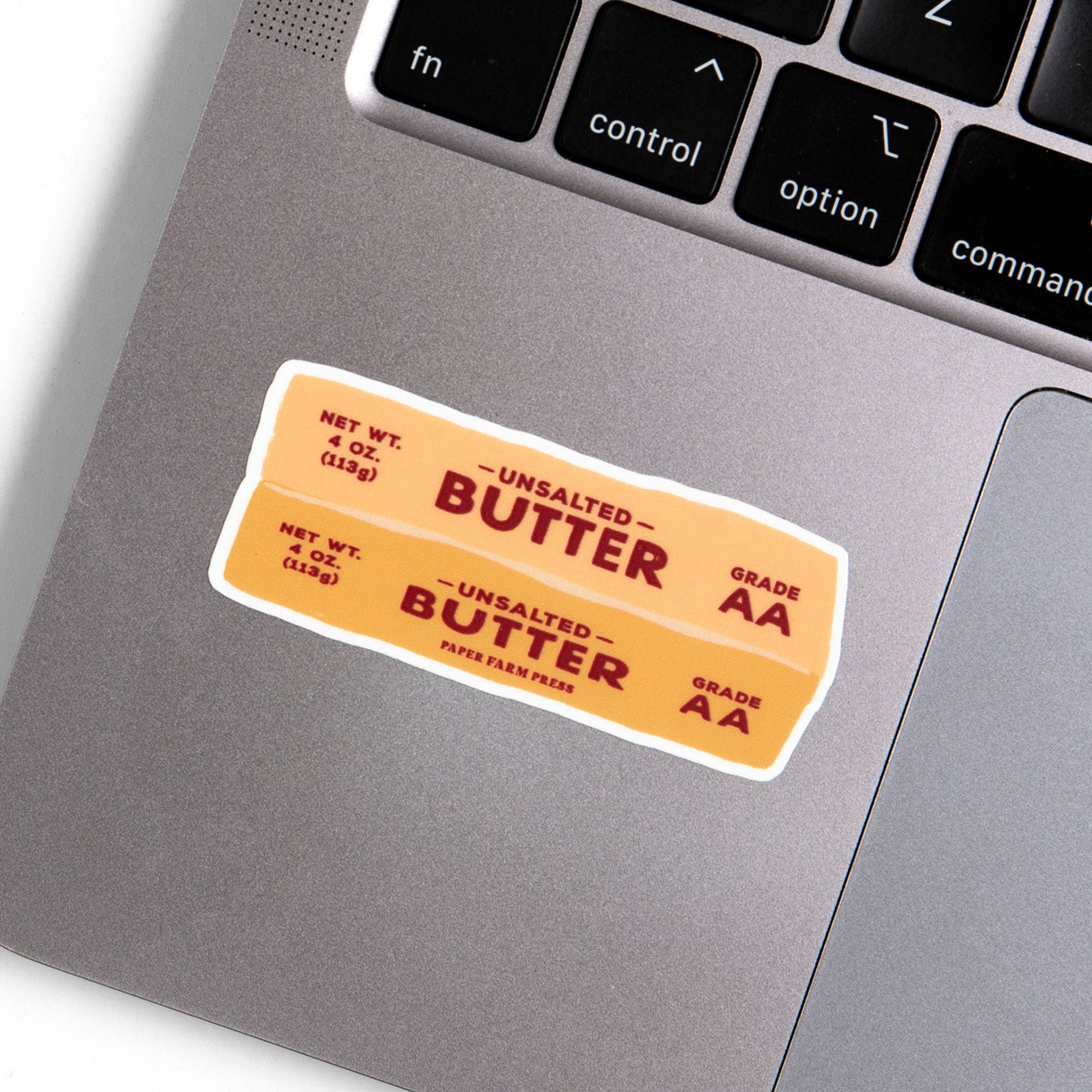 Butter decal sticker close-up detail view