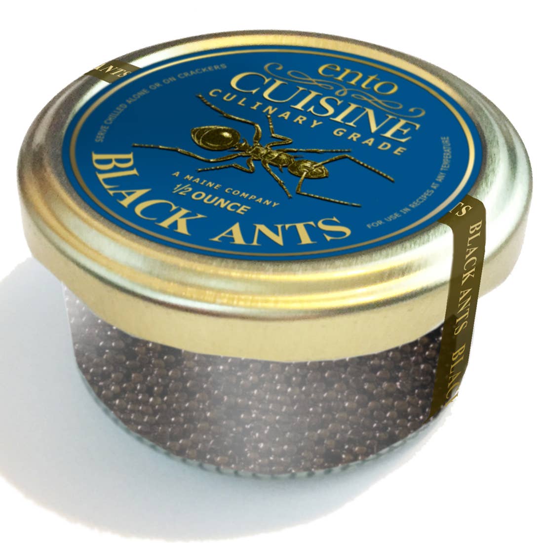 Culinary quality black ants edible insect snack package