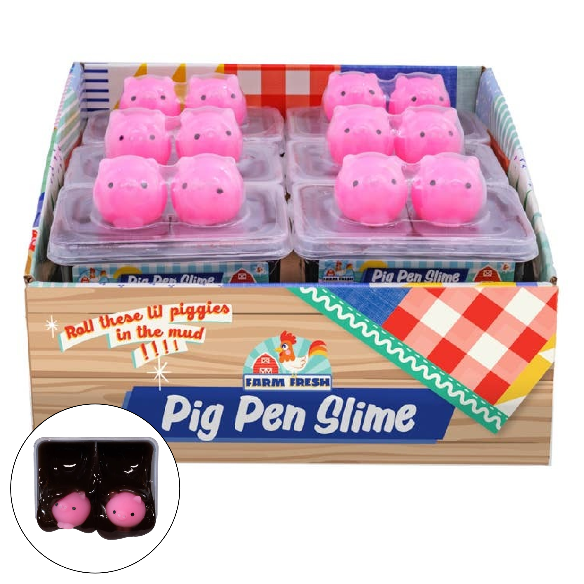 Farm Fresh Pig Pen Slime toy in barn packaging