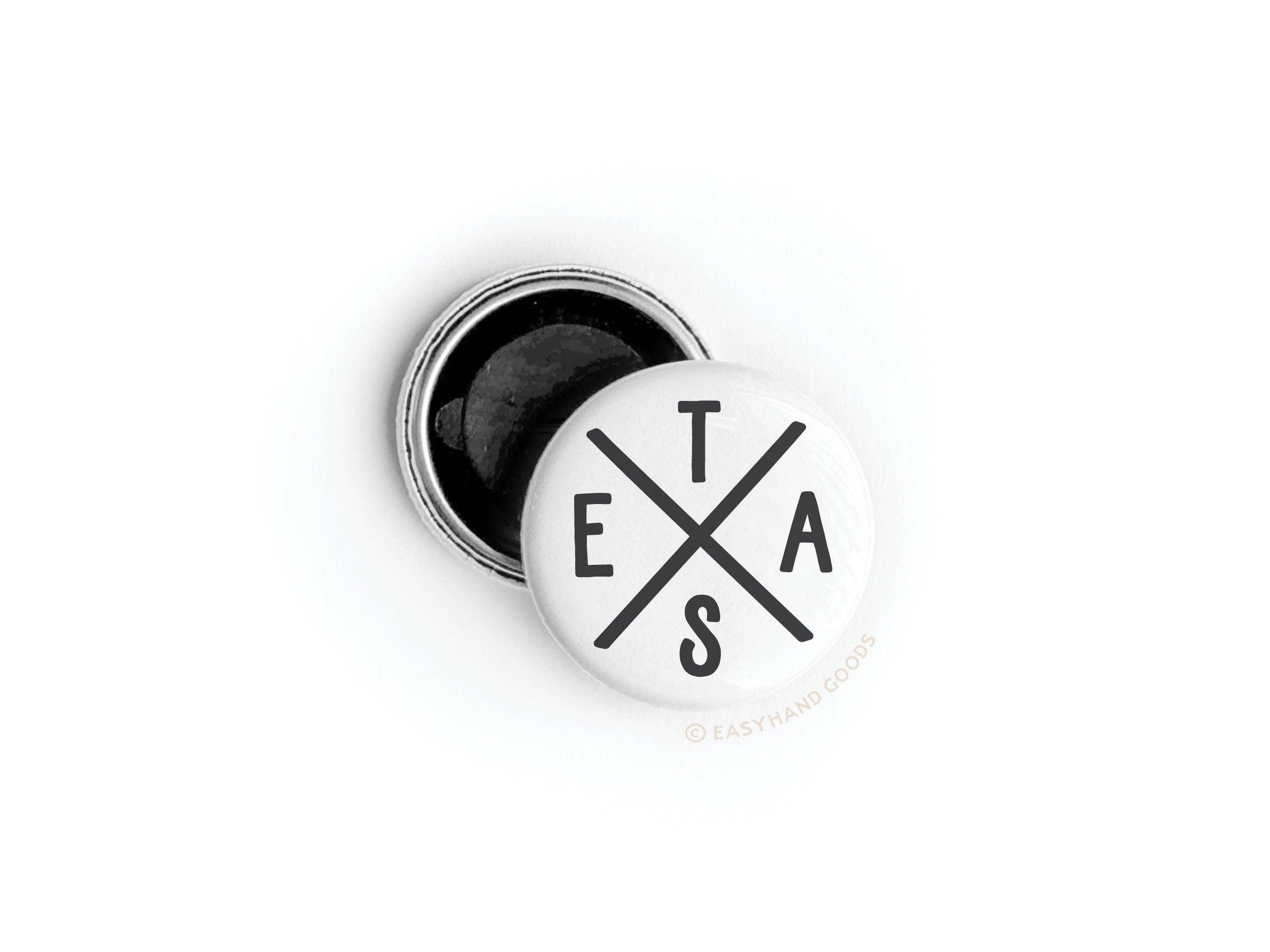 Texas Logo pin button front view