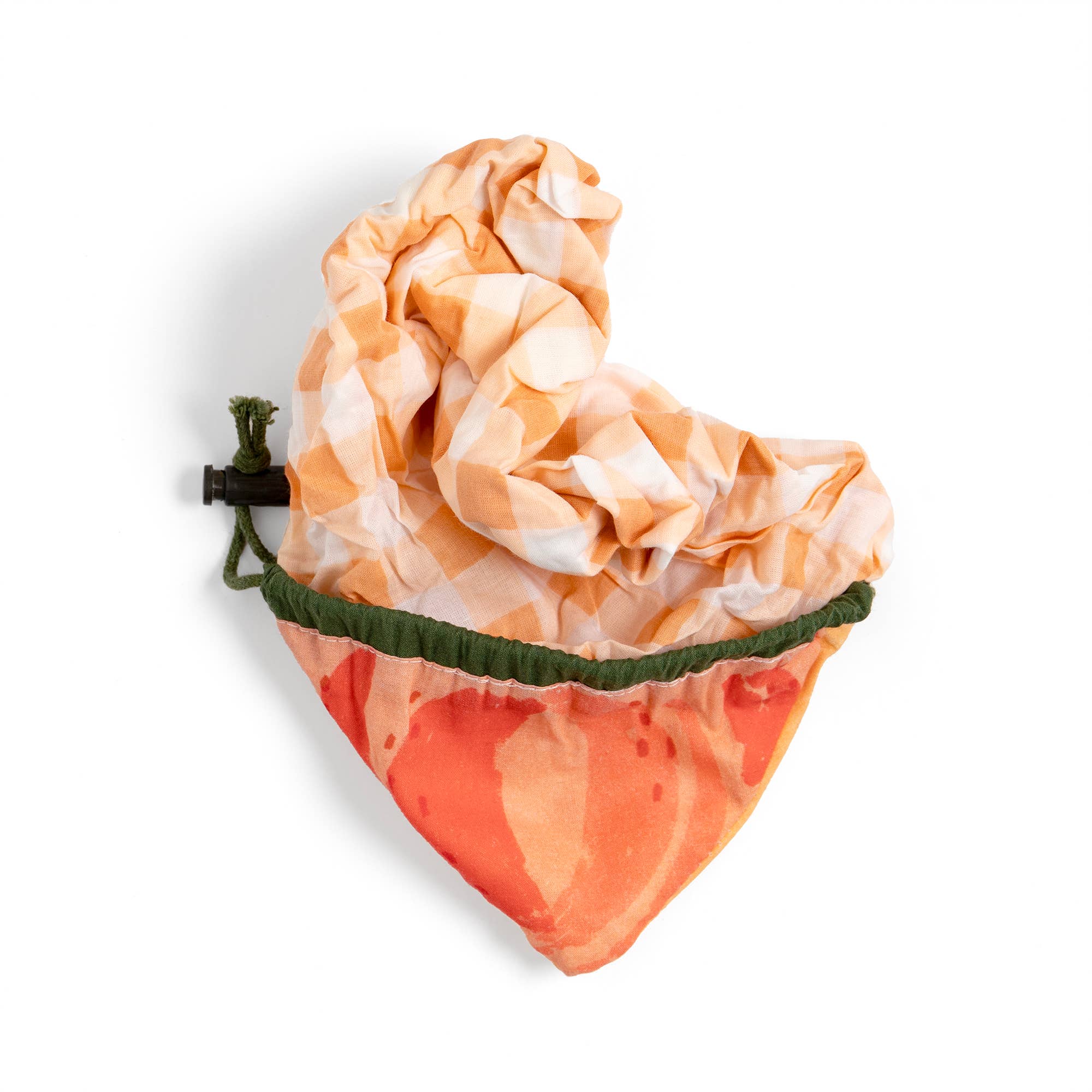 Peach Foldable Market Tote Bag folded compact