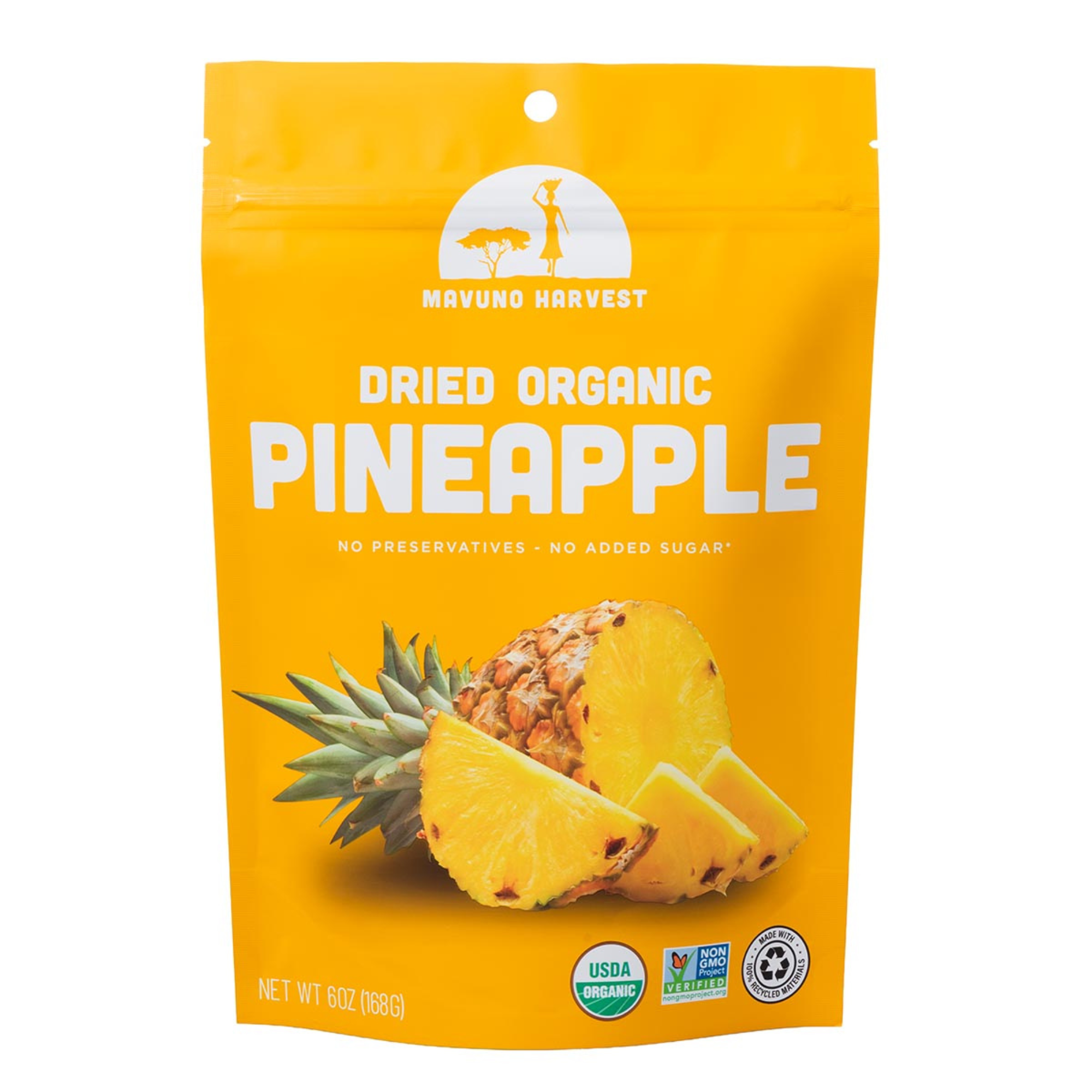 Organic Dried Pineapple, 6-pack case