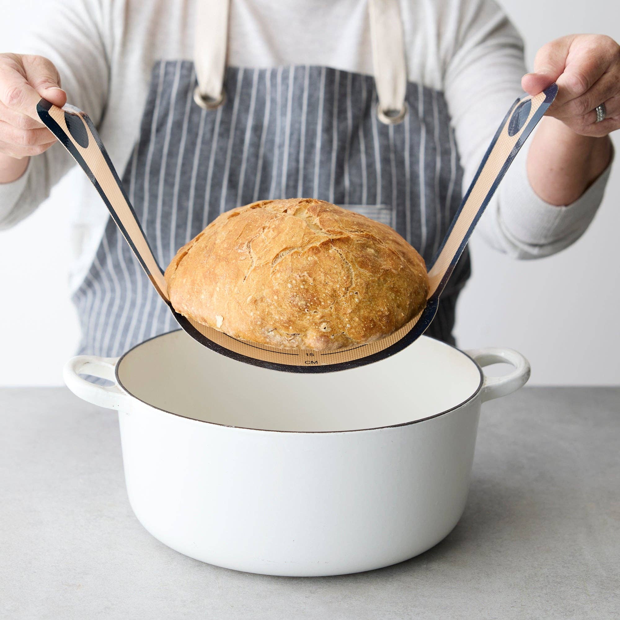 Silicone bread sling displayed flat on surface