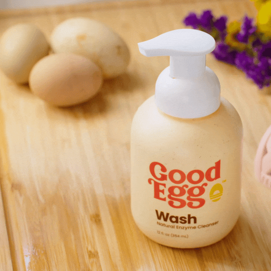 GoodEgg Wash ingredients and usage instructions on label