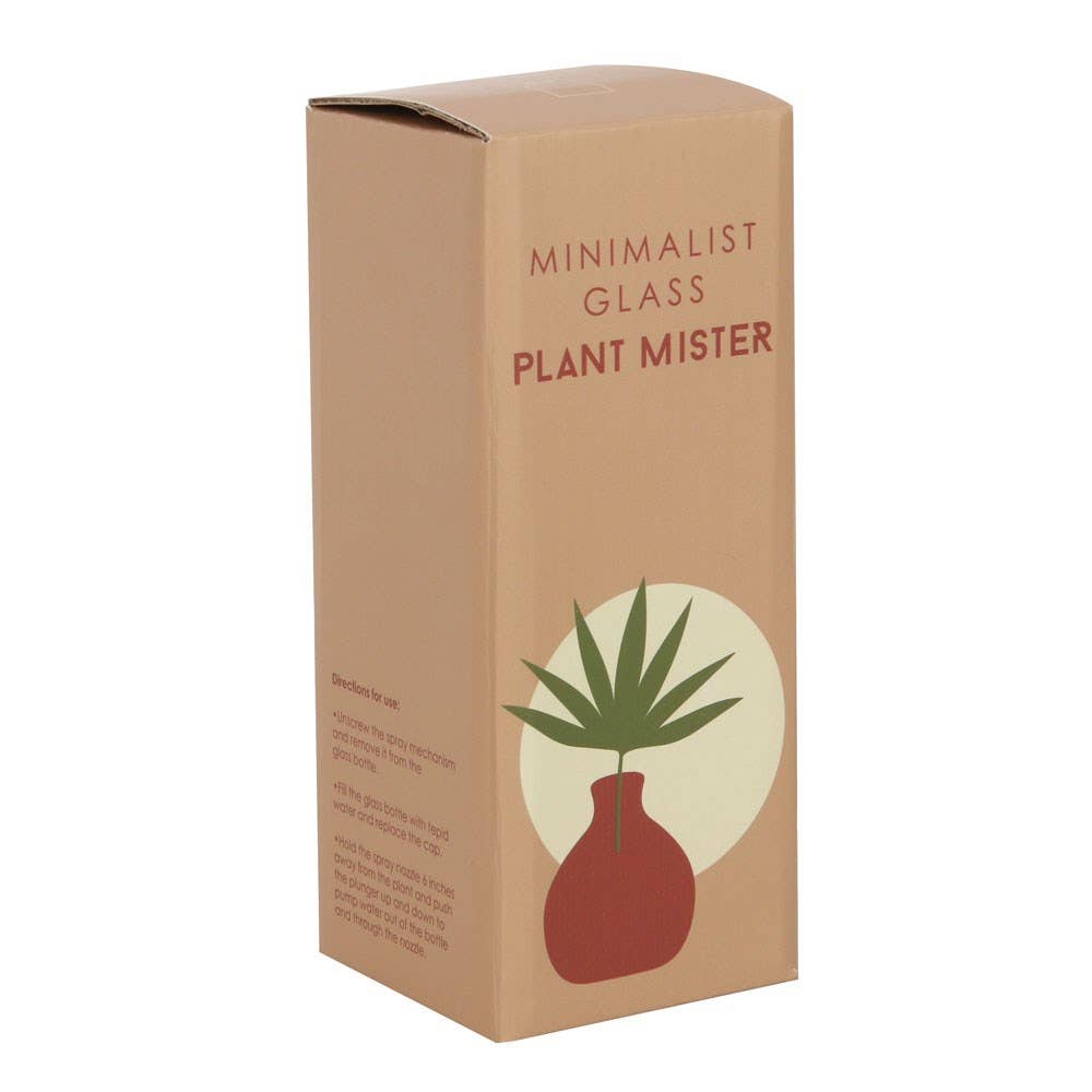 Pink minimalist glass plant mister with plants