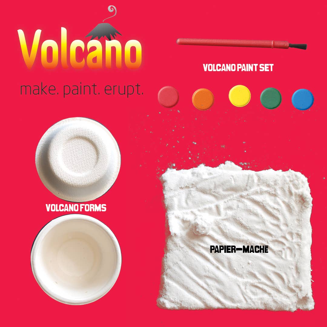 DIY Volcano In A Box kit contents and materials