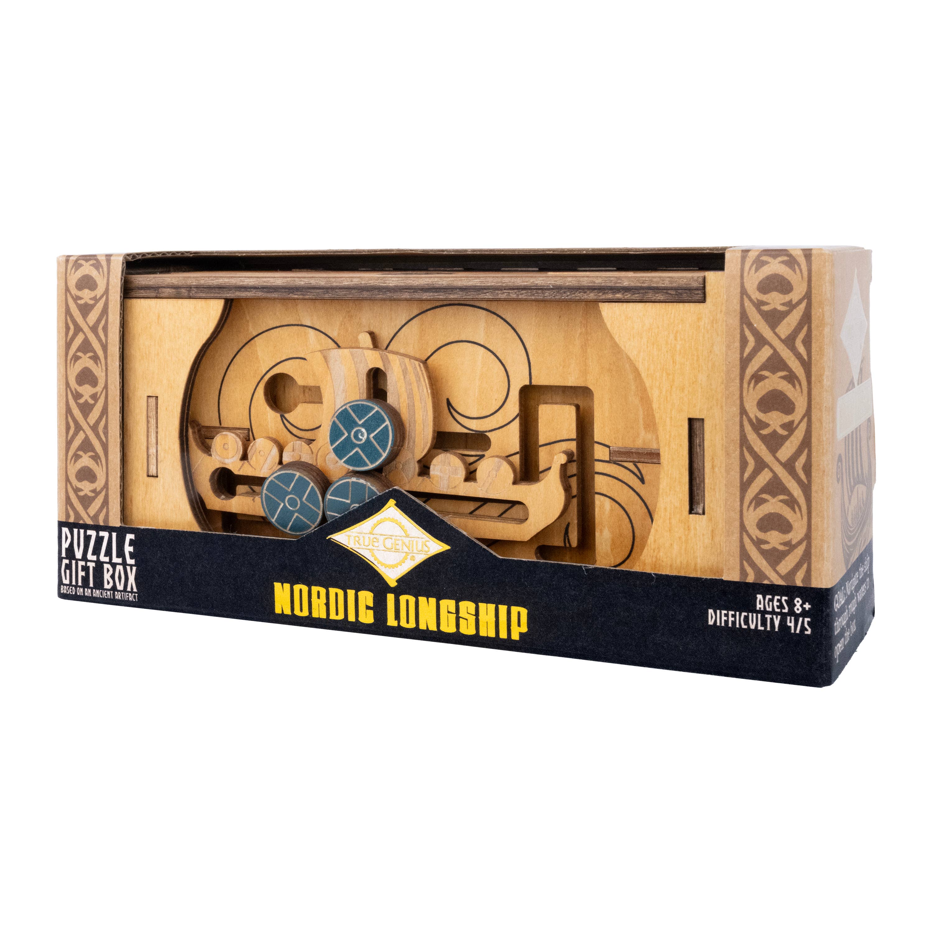 Nordic Longship Secret Puzzle Gift Box opened