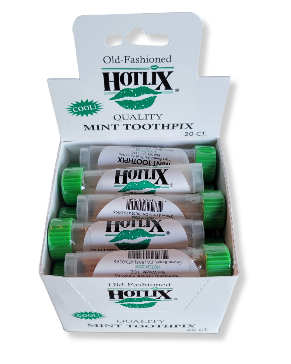 Hotlix Mint Toothpix package back with ingredients and details