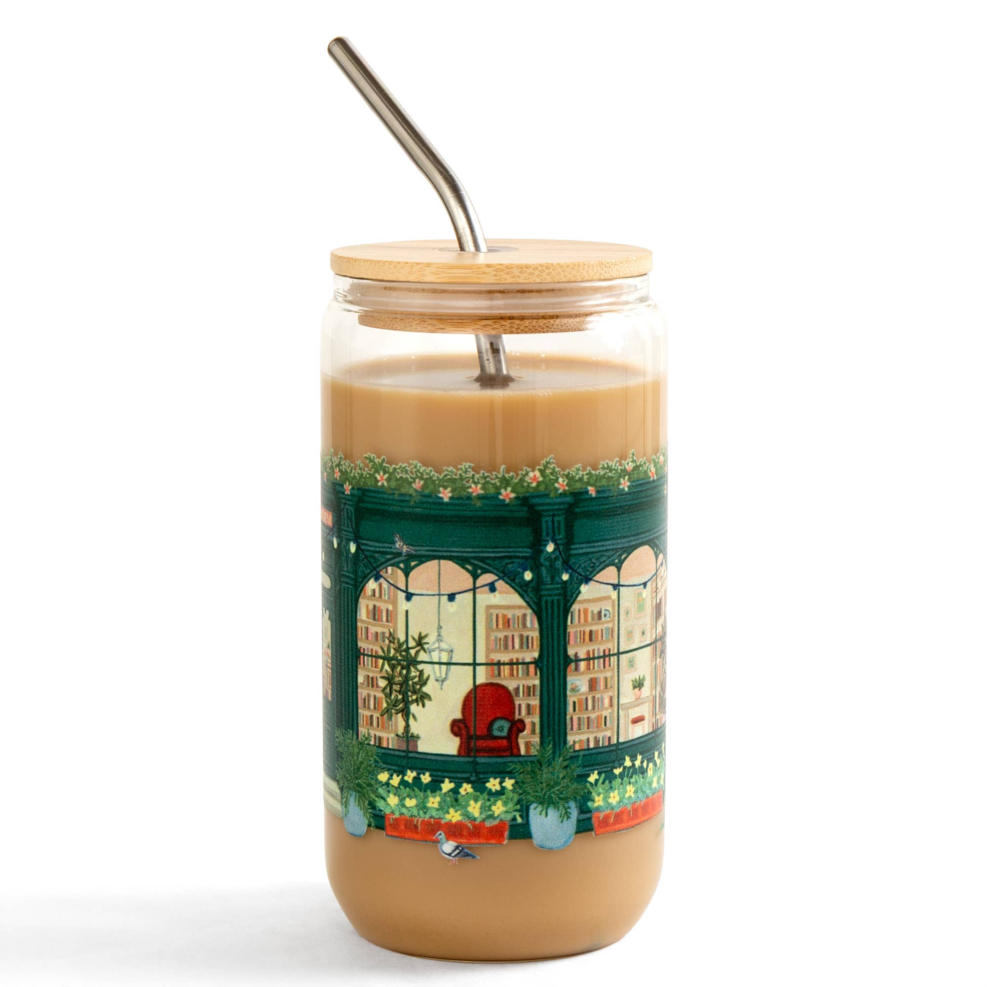 Bookworm Bookstore Glass Can