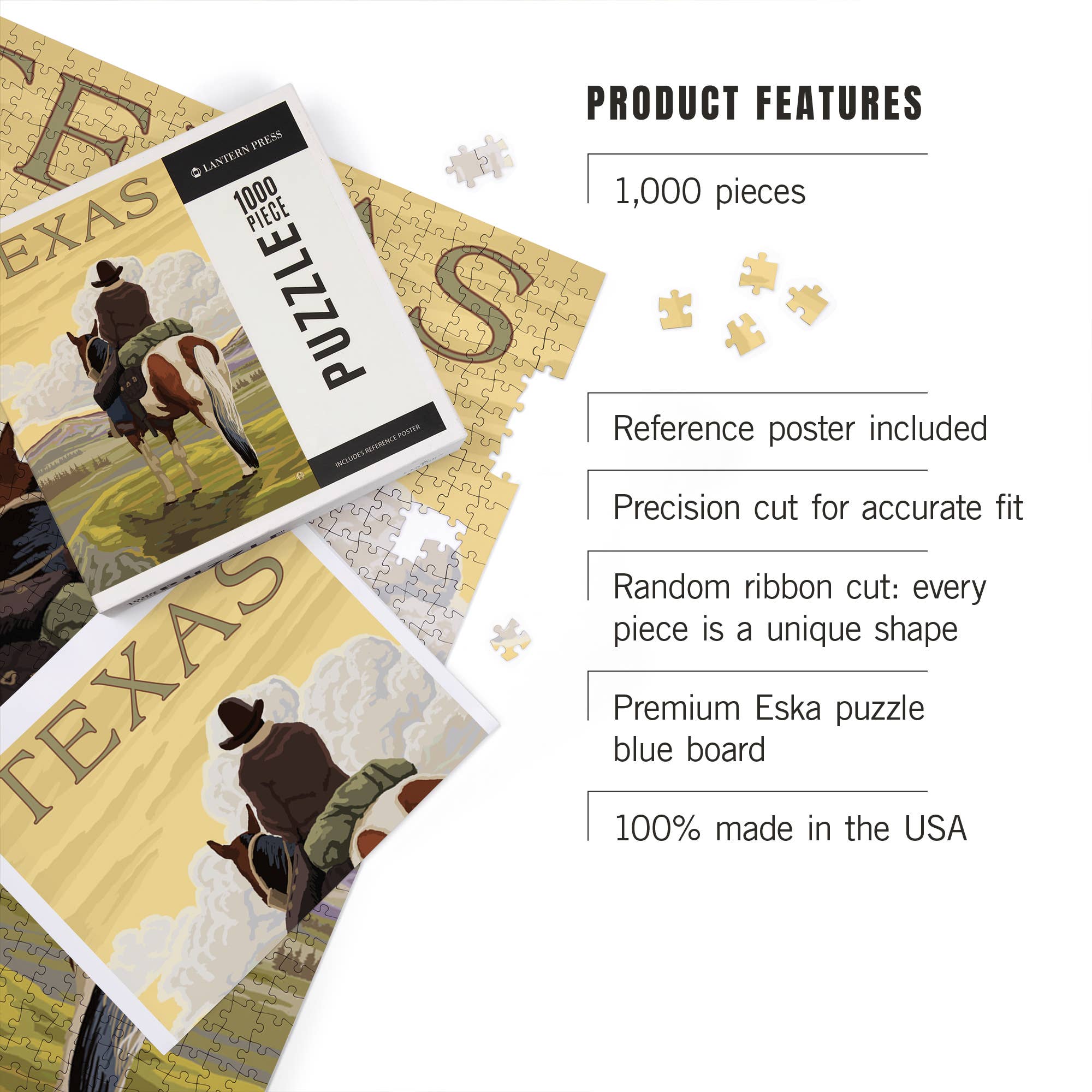 1000 PIECE PUZZLE Texas, Cowboy on Ridge