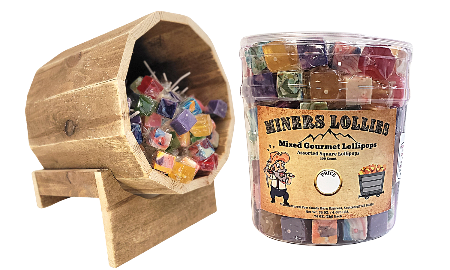 Miners Lollies Square Gourmet Lollipops - Assorted Flavors
