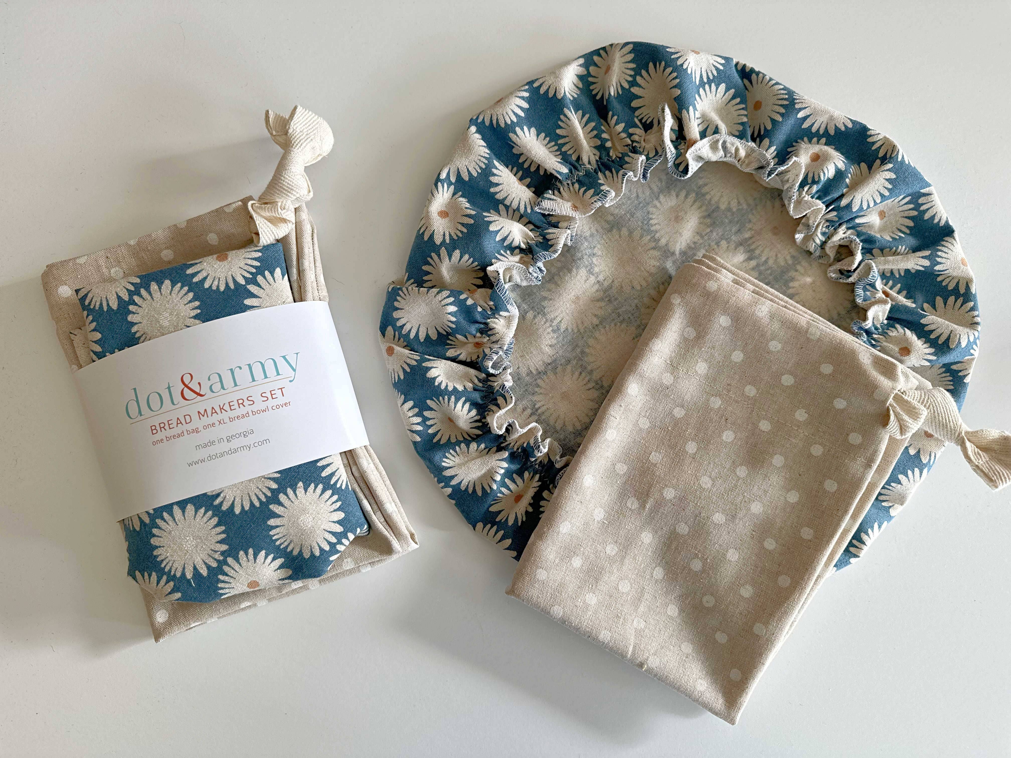 Blue daisy bread bag from bread makers set