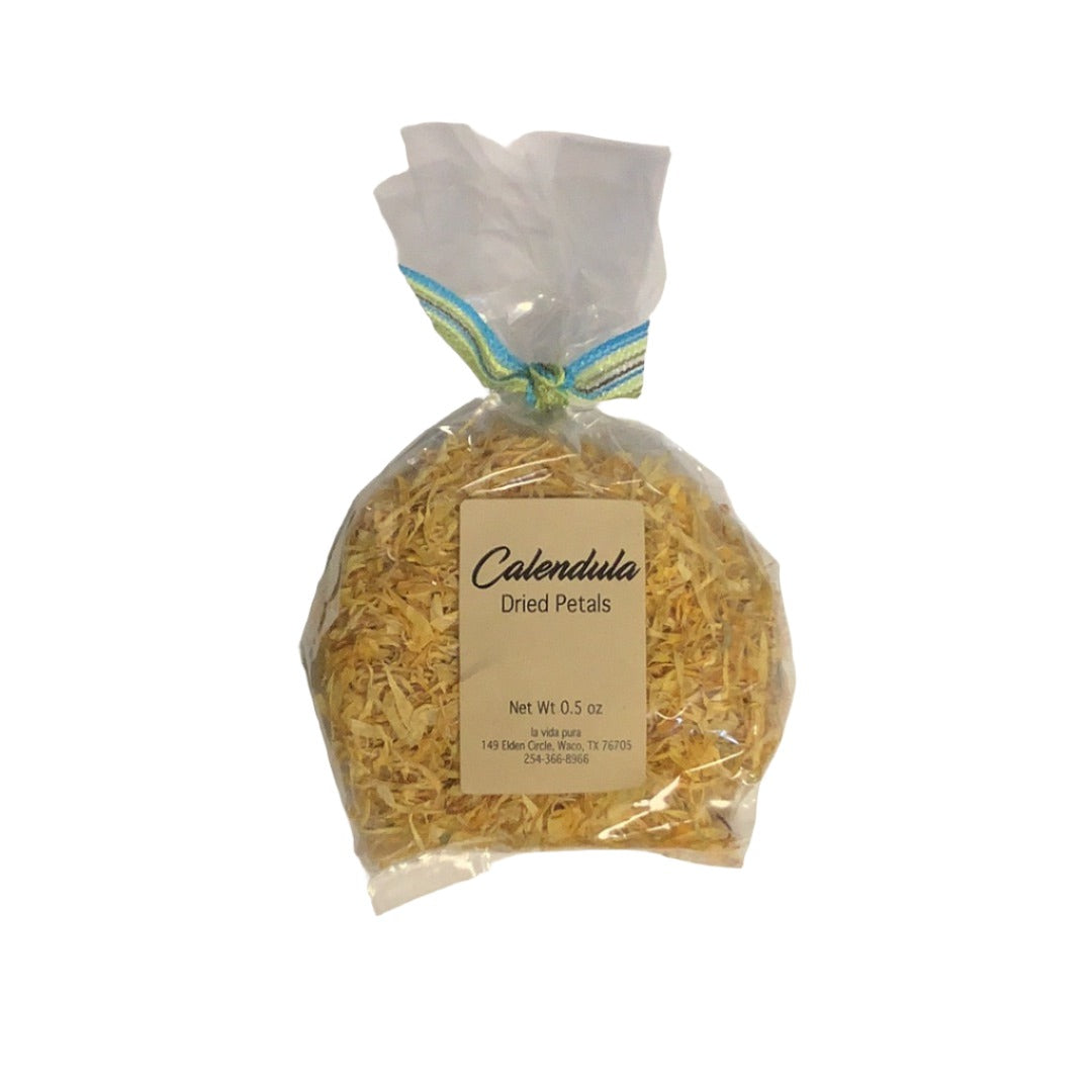 Dried calendula petals for soap making