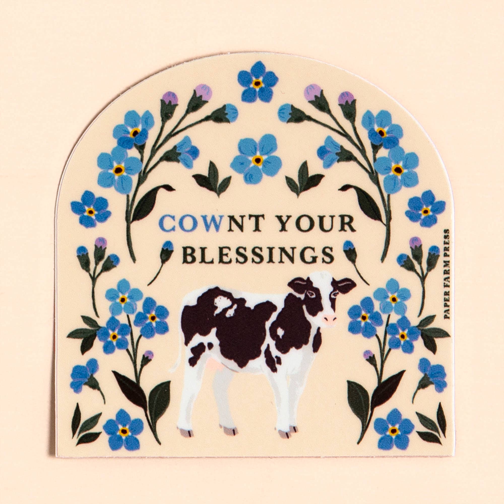 Cownt Your Blessings cow decal sticker with cow design
