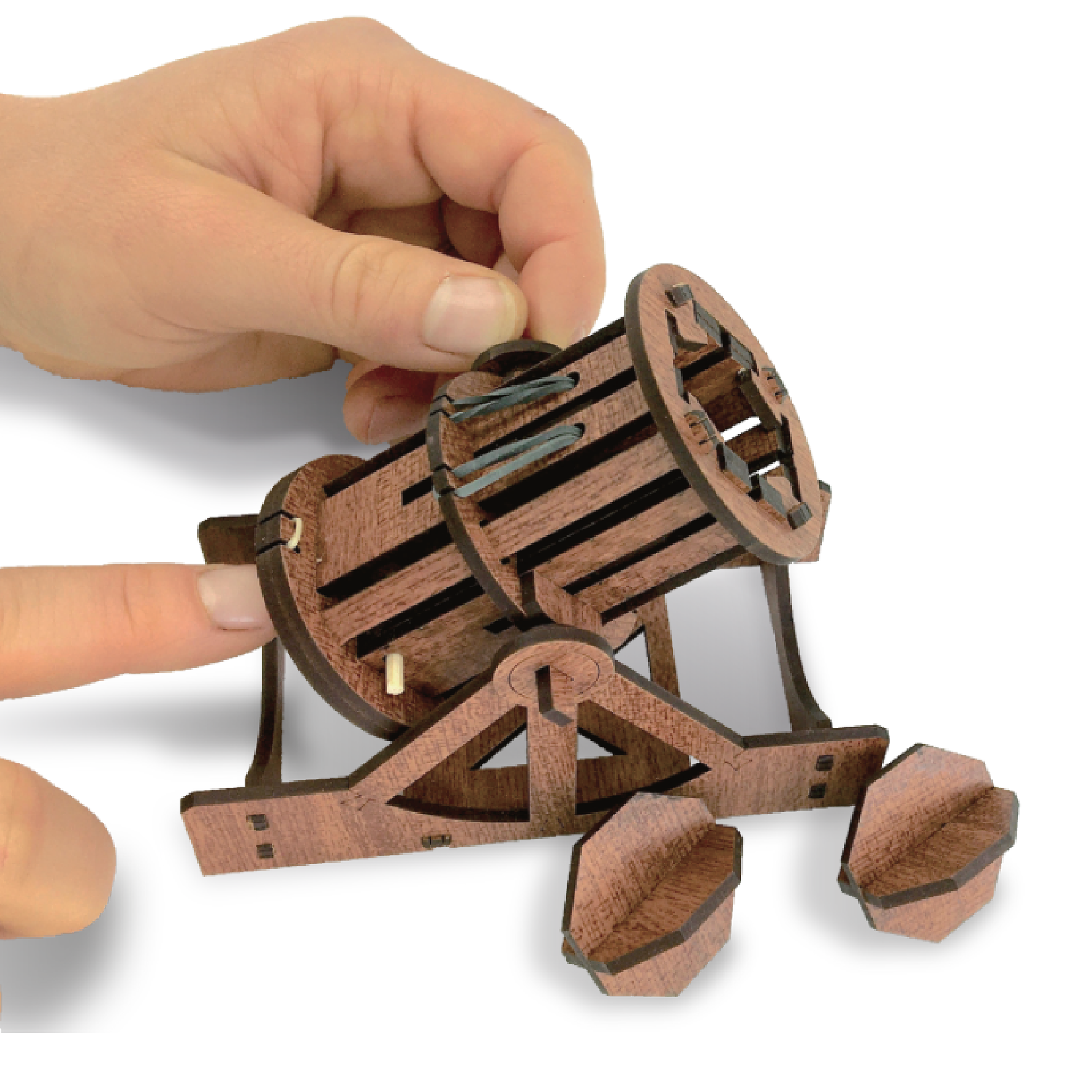 Mini Cannon wooden model kit unassembled pieces