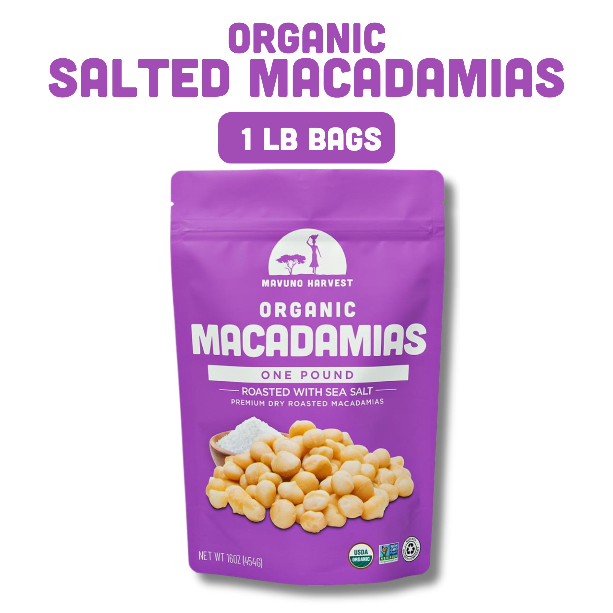 Organic Dry Roasted Macadamias with Sea Salt