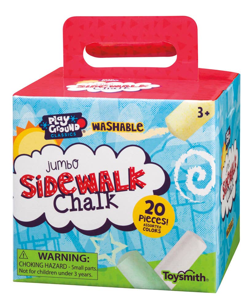 Playground Classics Jumbo Sidewalk Chalk, Assorted Colors