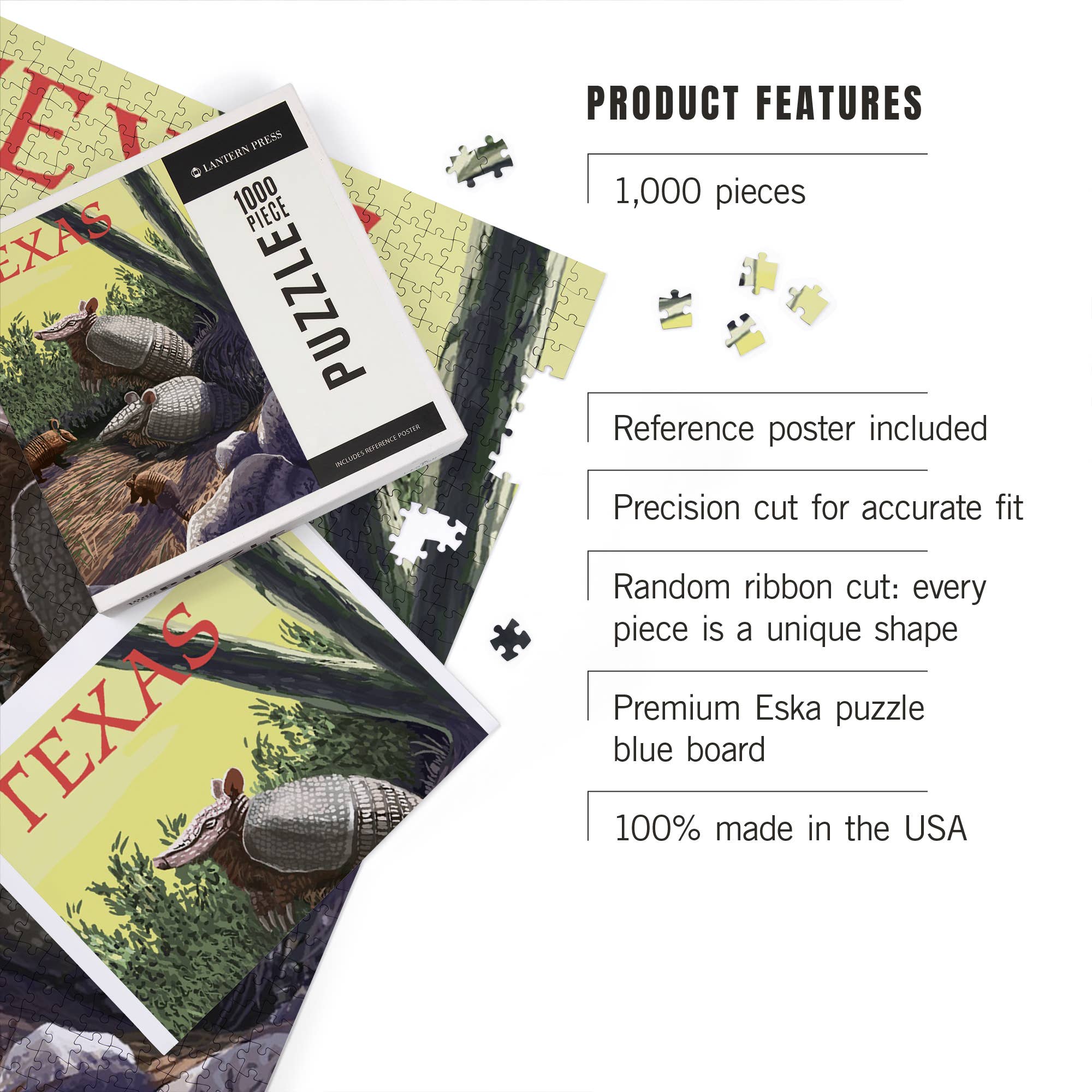 1000 PIECE PUZZLE Texas, Armadillo