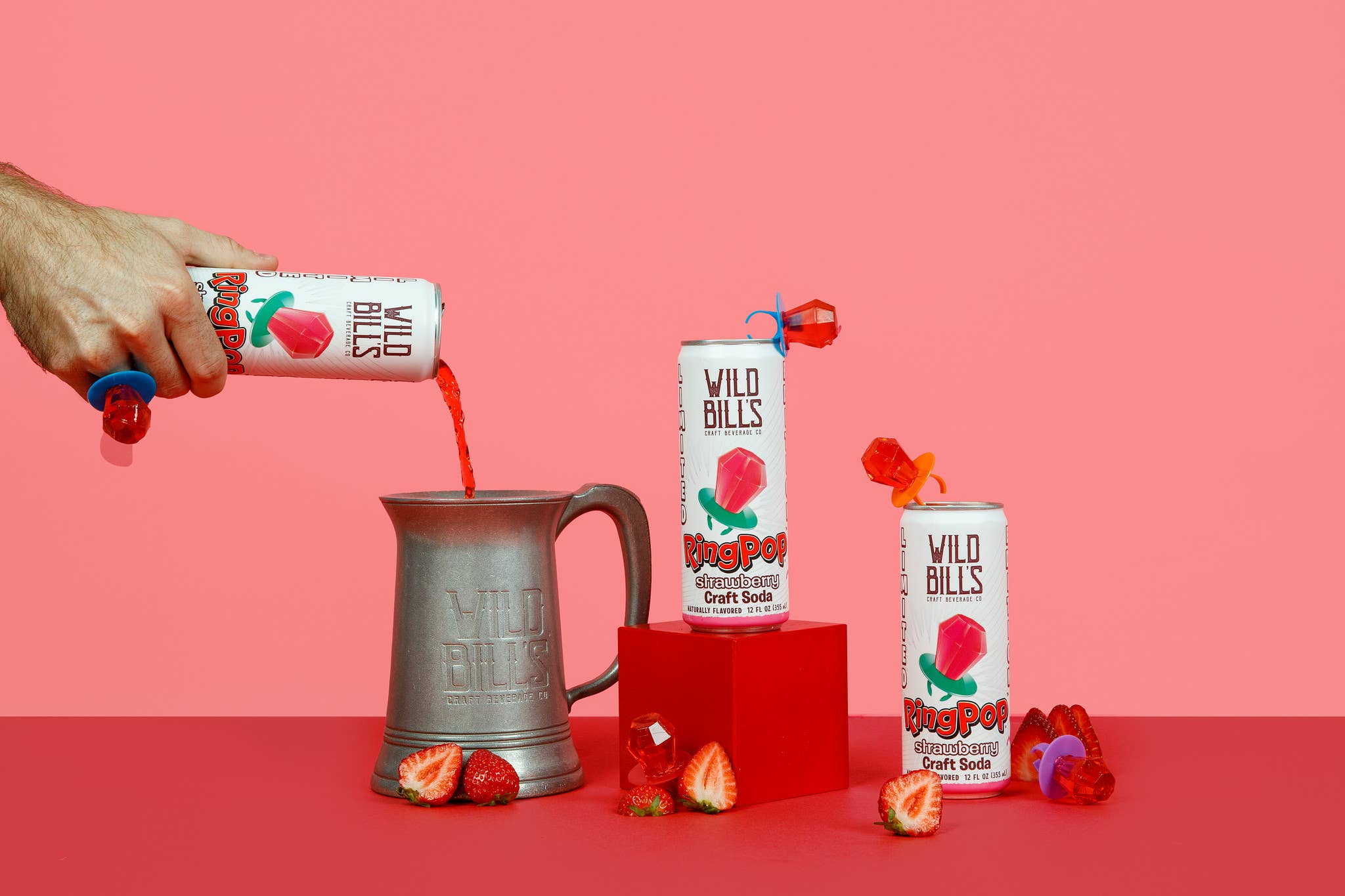 Ring Pop Soda Strawberry Pure Cane Sugar