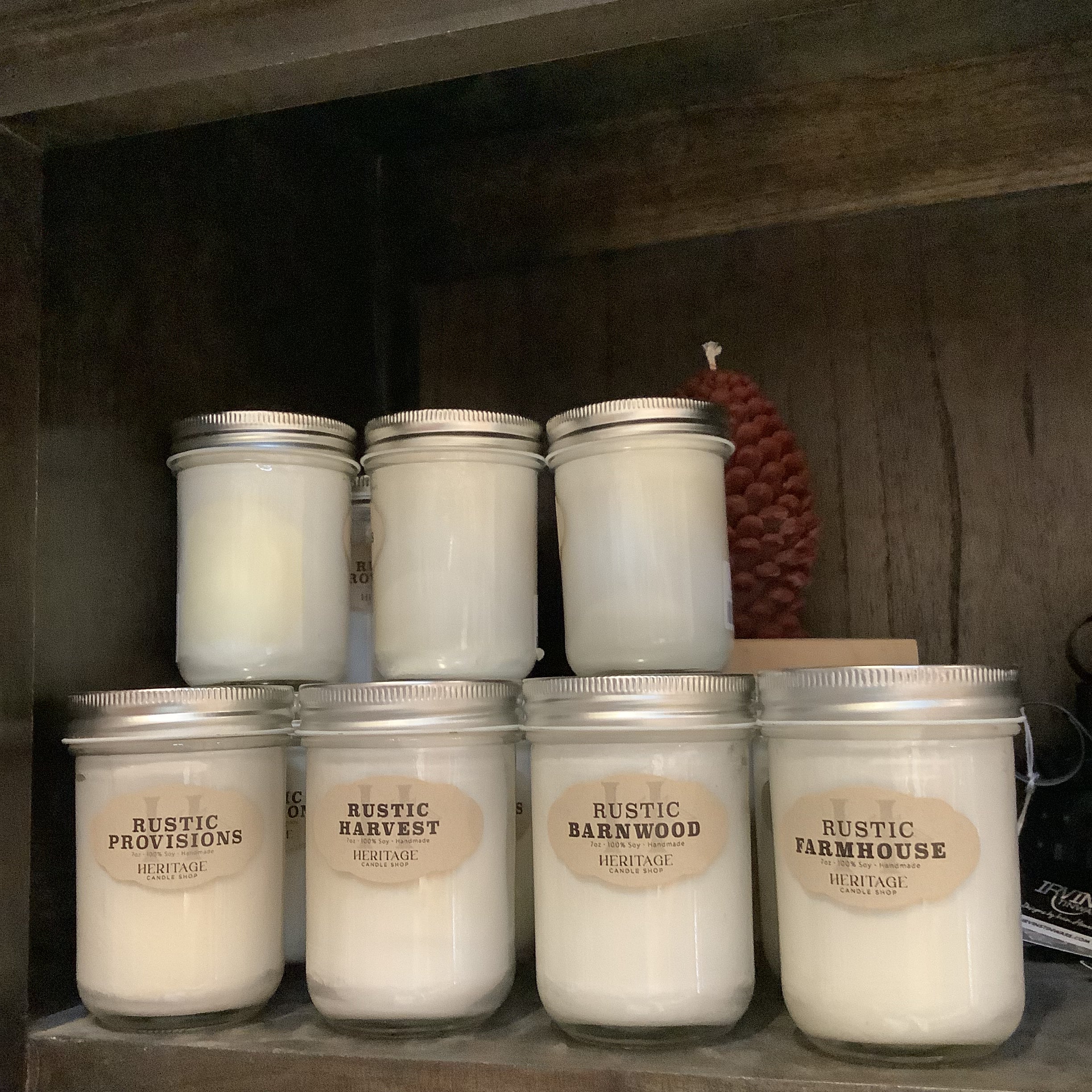 Heritage Candle Shop Rustic Series handcrafted candle