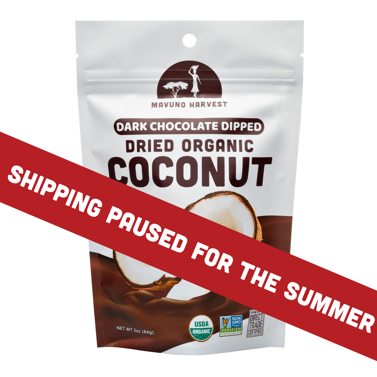 Organic Dark Chocolate Dipped Dried Coconut
