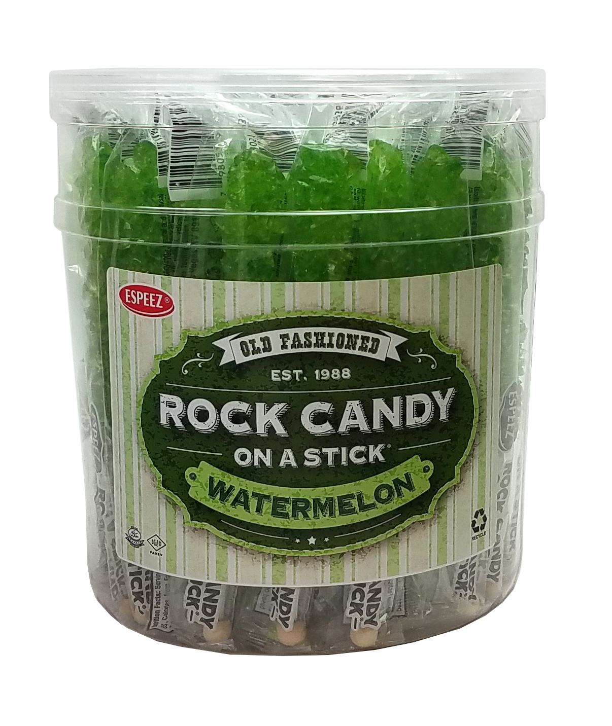 Rock Candy on a Stick watermelon flavor 36 count tub