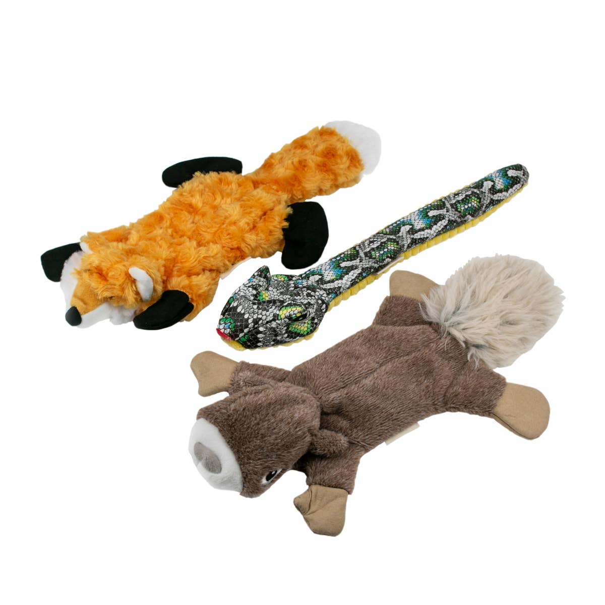 Tall Tails Stuffless Fox Squeaker Dog Toy close-up