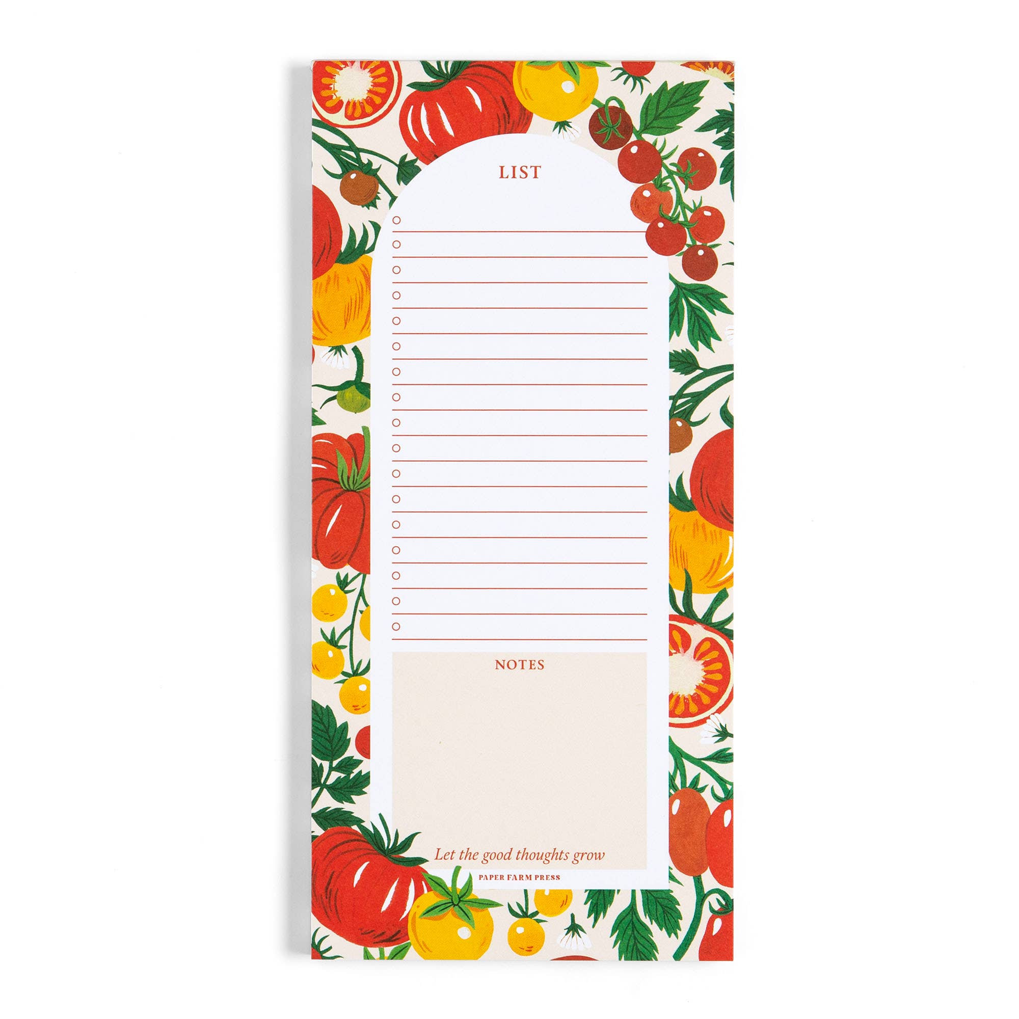Tomato Vine Market List Notepad with garden illustration