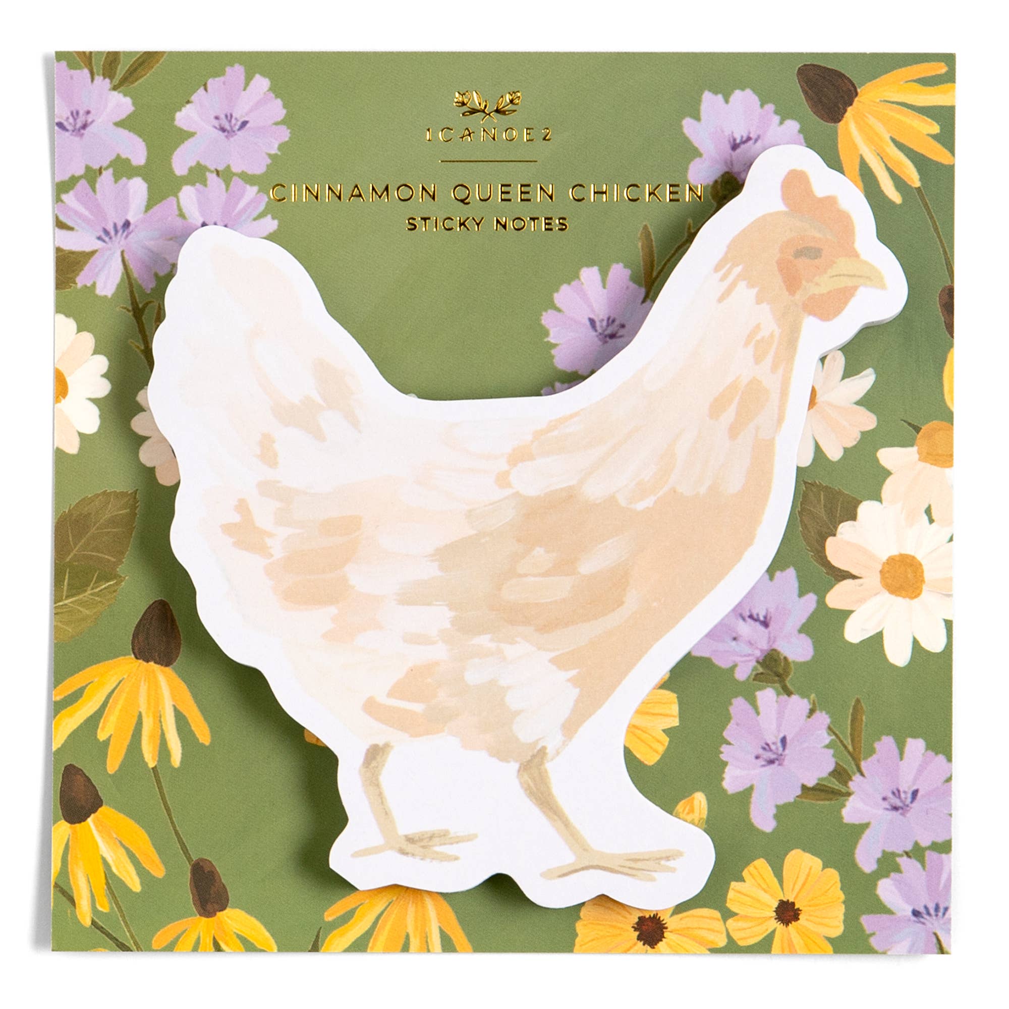Cinnamon Queen Chicken Sticky Notes with hen illustration