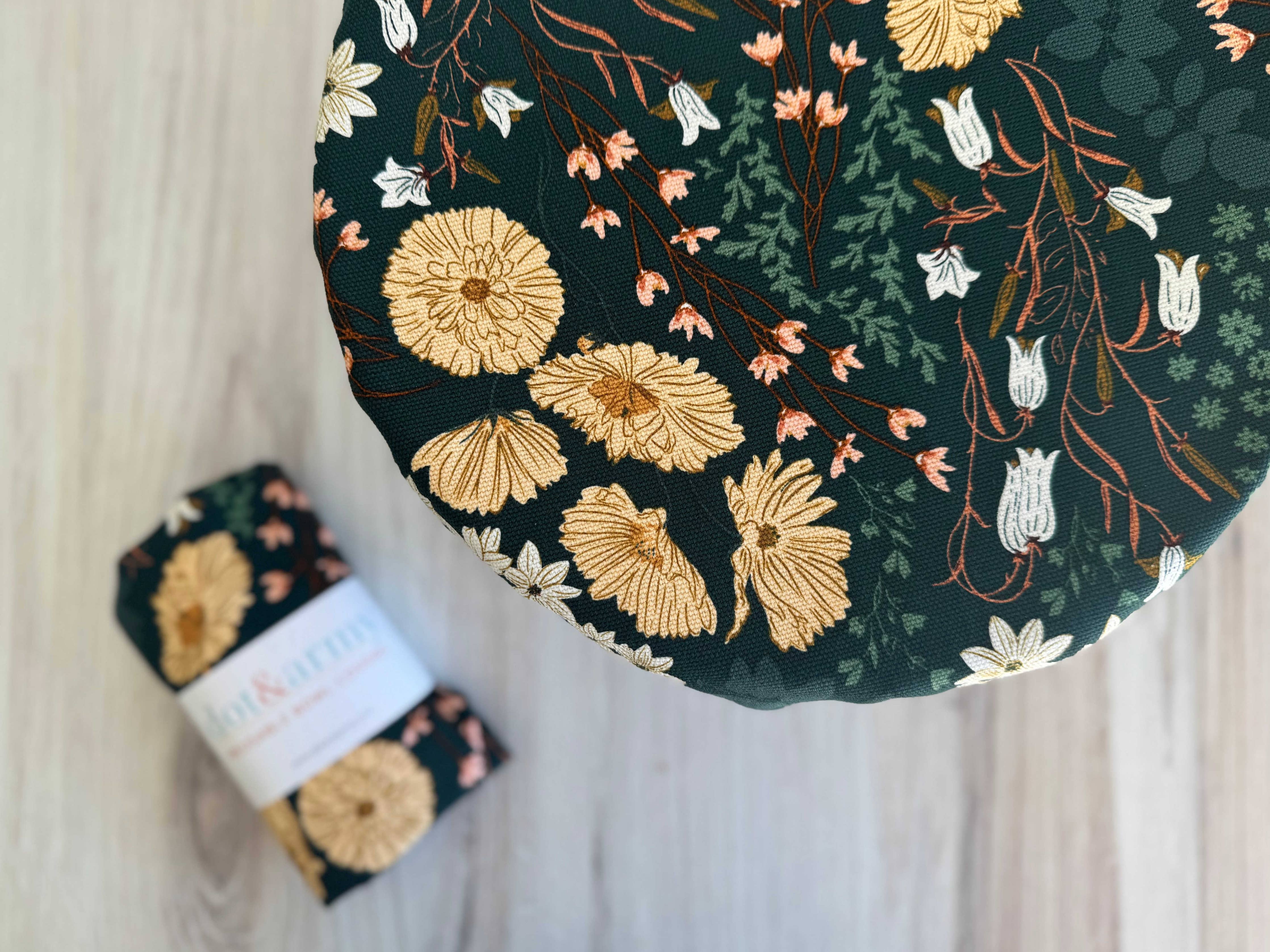 Reusable Bowl Cover in Enchanted Forest pattern