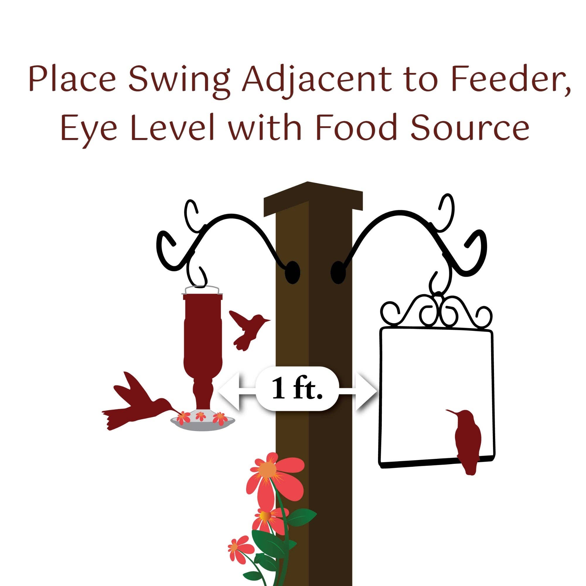 Hummingbird Swing Craft Red Bird outdoor display