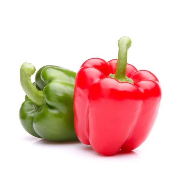 Ripe California Wonder Sweet Peppers up close
