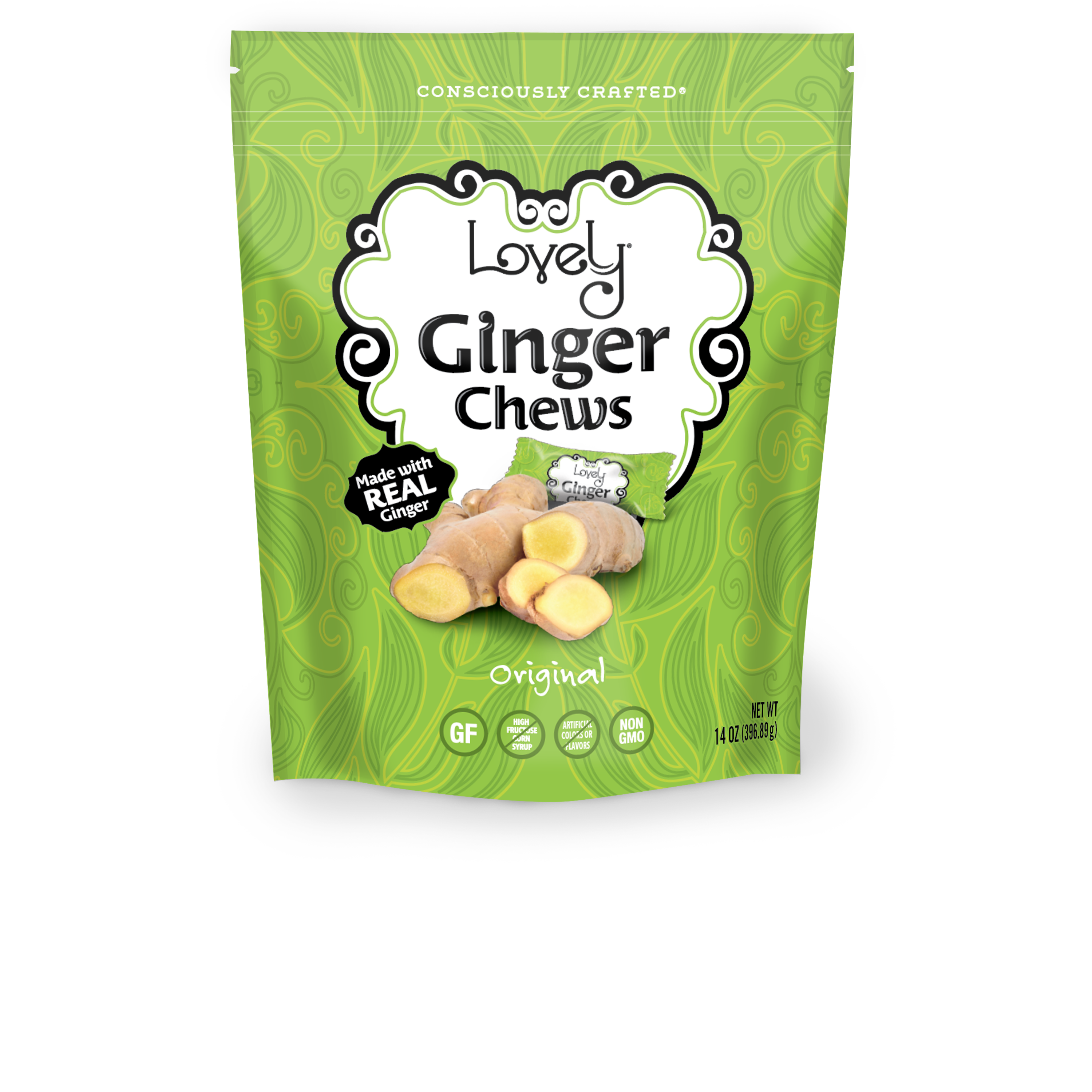 Original Ginger Chews Candy - Gluten Free, Vegan, Non-GMO