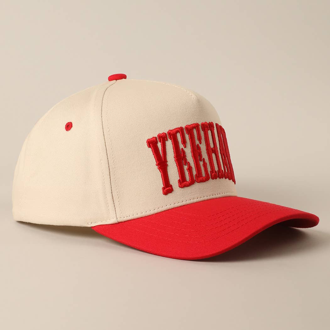 YEEHAW two-tone embroidered trucker hat worn view