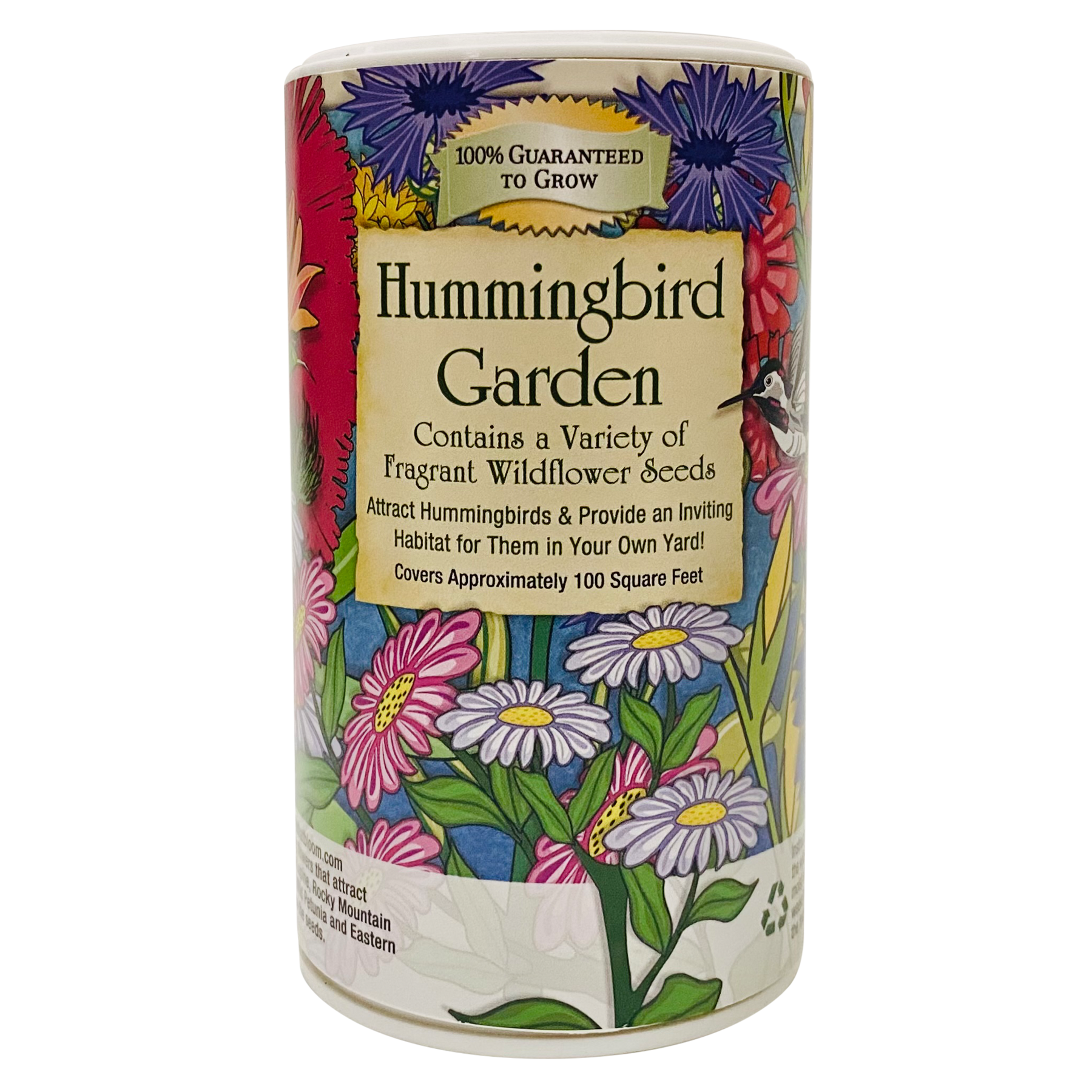 Hummingbird shaker garden kit with flower seeds