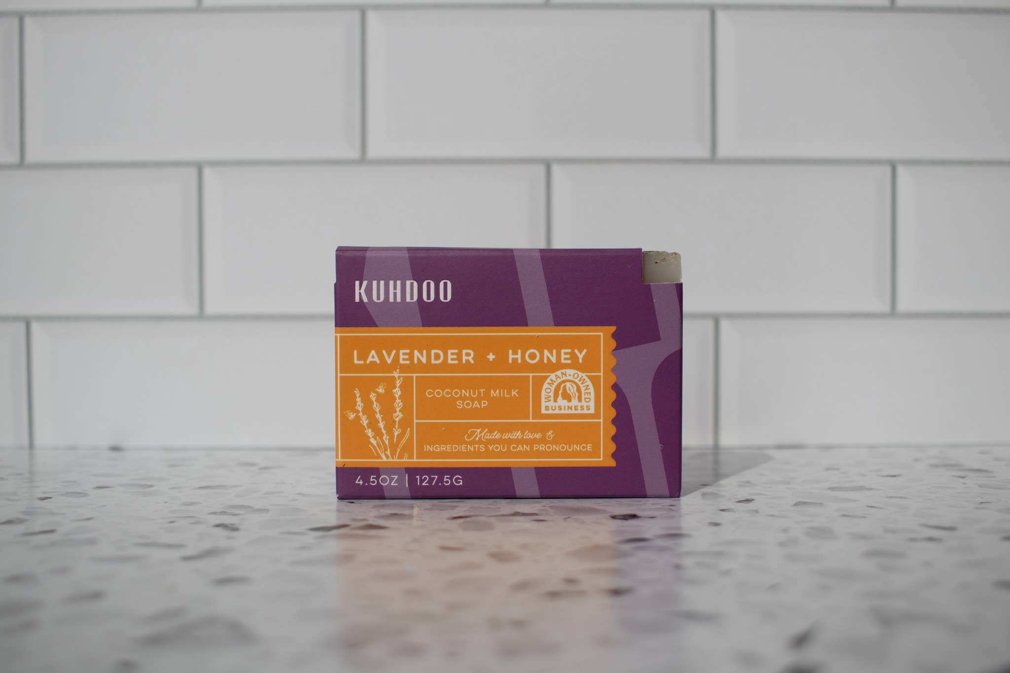 Lavender and Honey Bar Soap front view