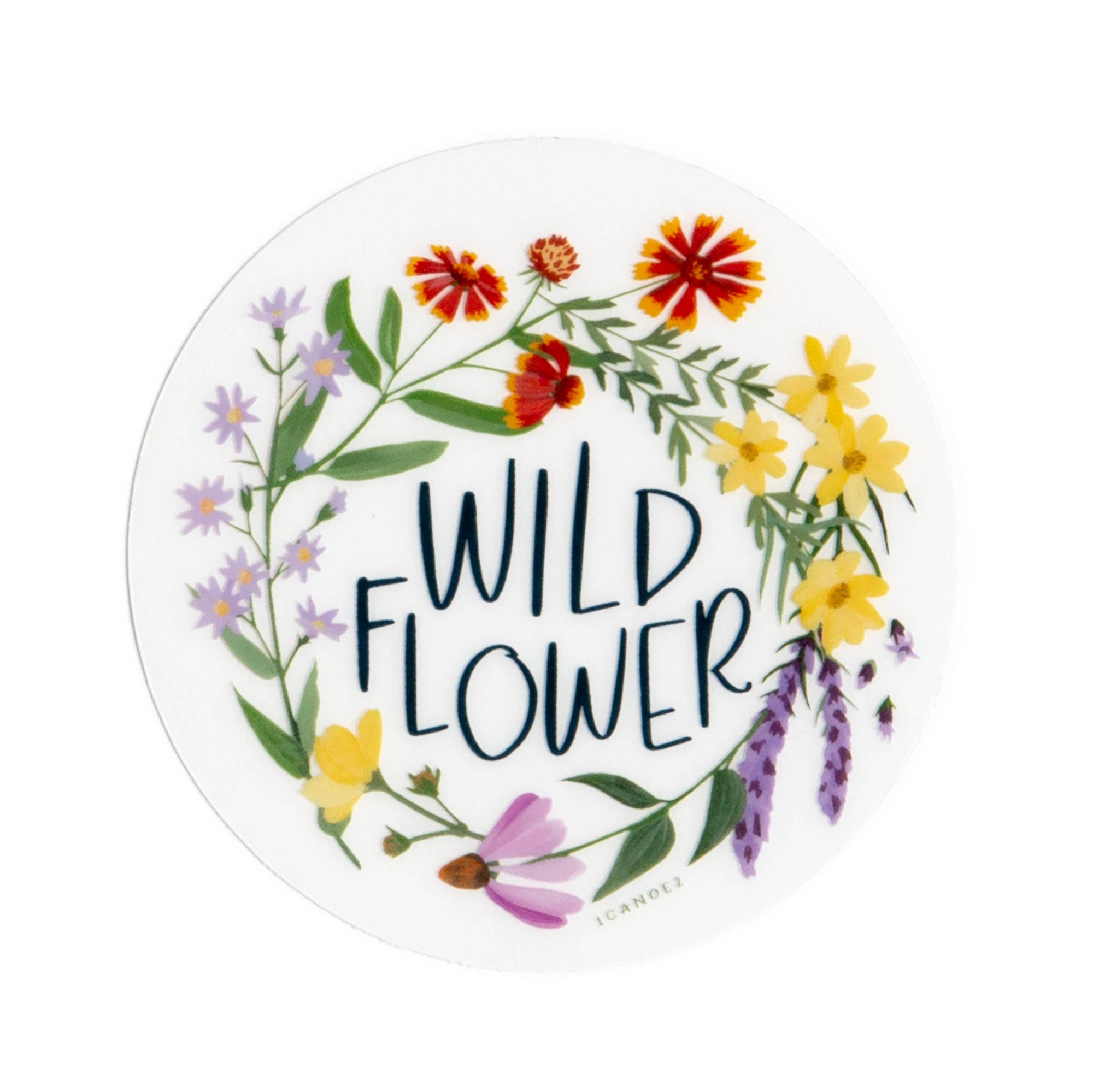 Wildflower Clear Decal Sticker with botanical design