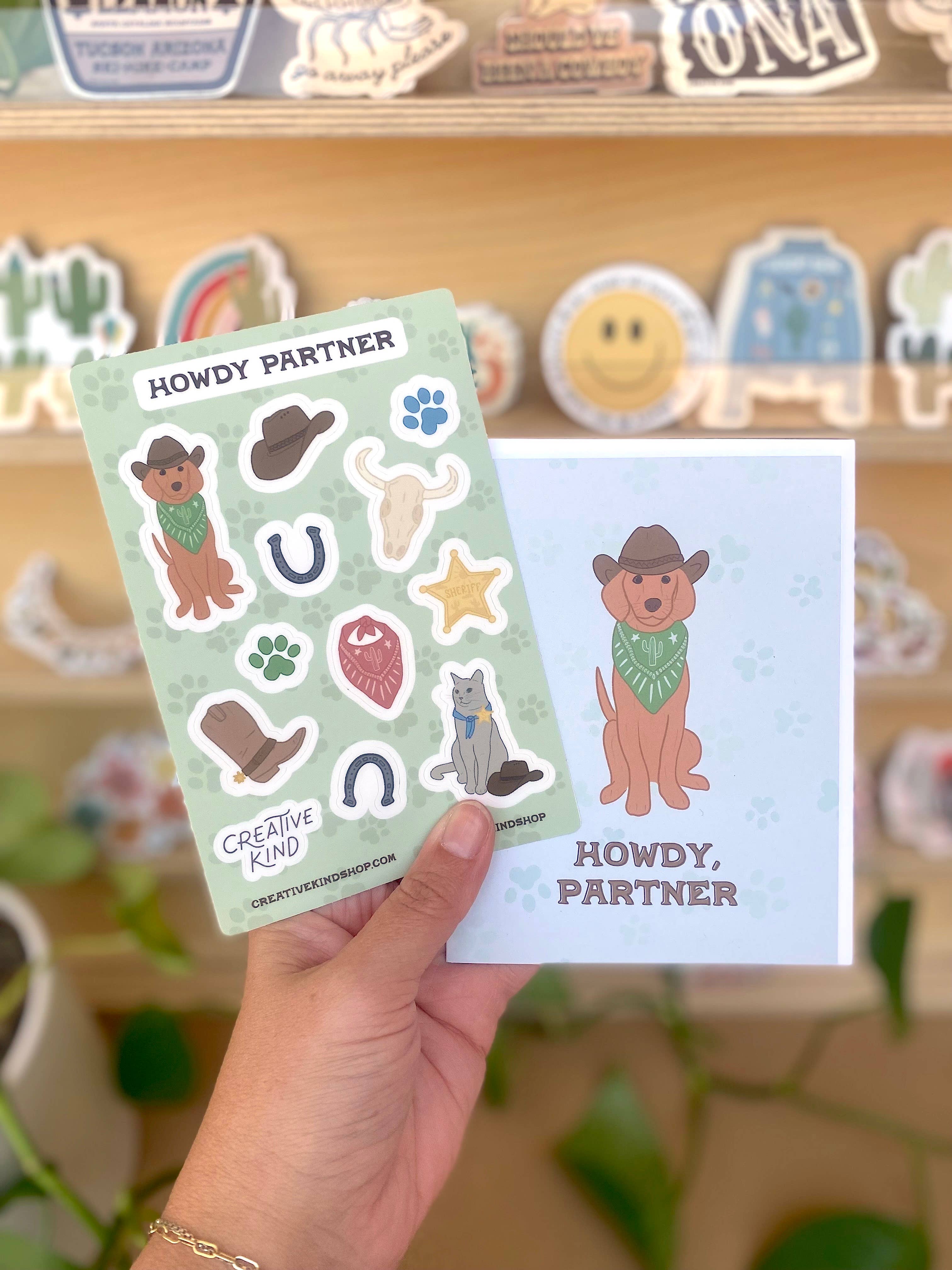 Howdy Partner Vinyl Stickers Sheet
