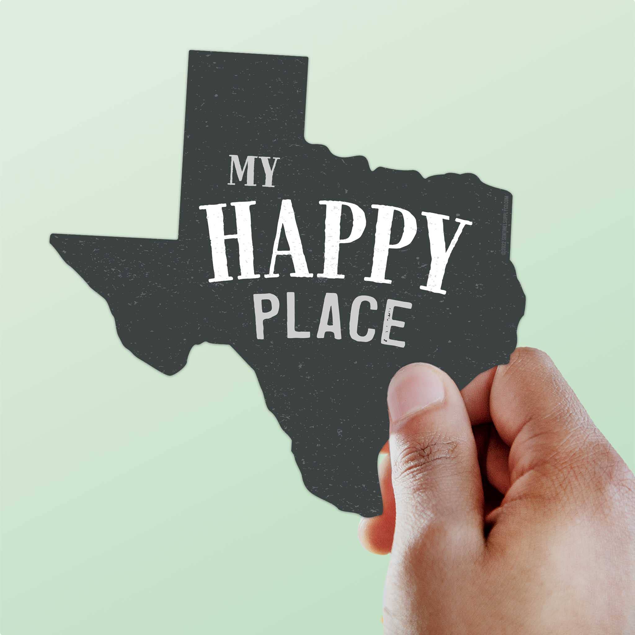 My Happy Place Texas Bumper Sticker